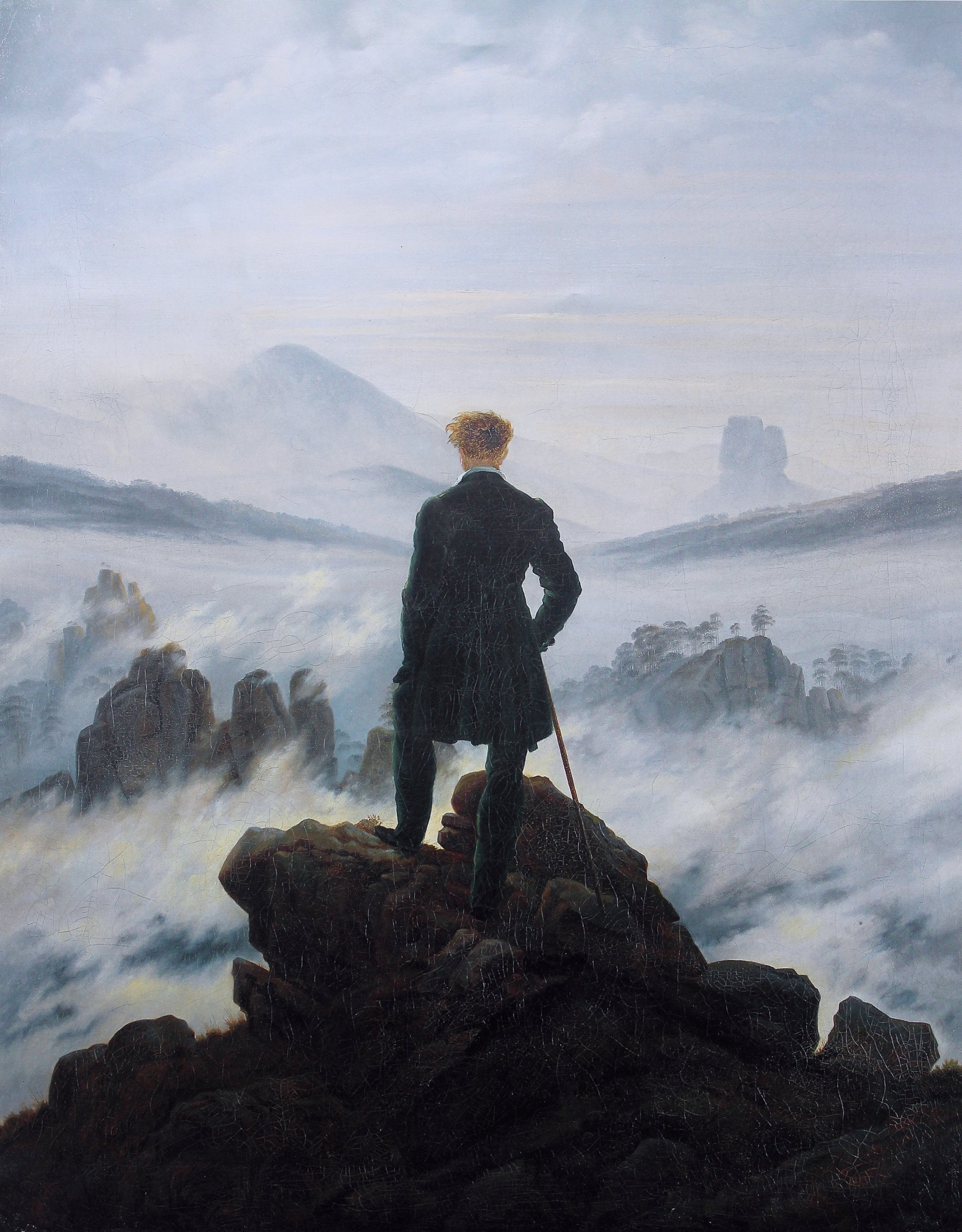 Caspar David Friedrich, Wanderer above the Sea of Fog, 1818 — Kunsthalle Hamburg