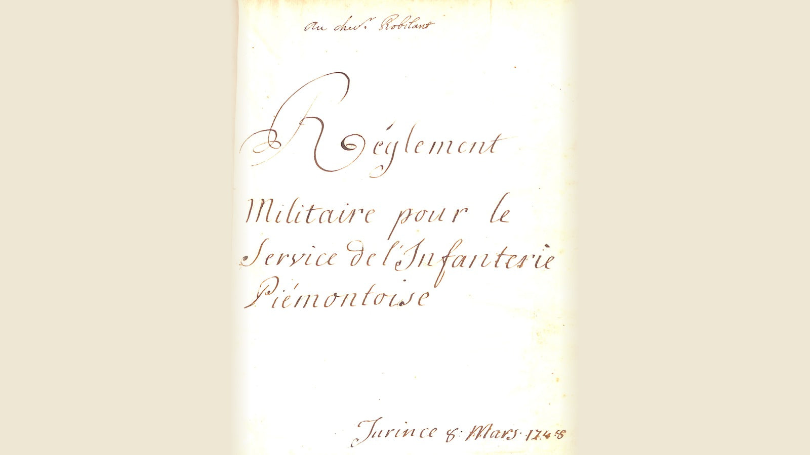 18th-century manuscript page with elegant calligraphy on cream paper, 1748 — representing primary source research
