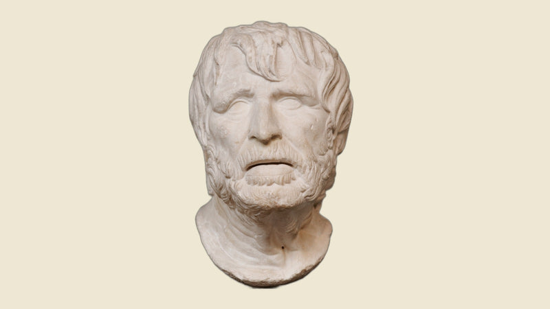 Roman marble bust traditionally identified as Seneca the Younger, 1st century AD. British Museum, London.