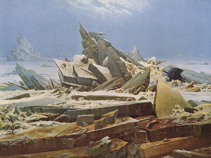 Caspar David Friedrich, The Sea of Ice (Das Eismeer), 1823–24 — Hamburg Kunsthalle