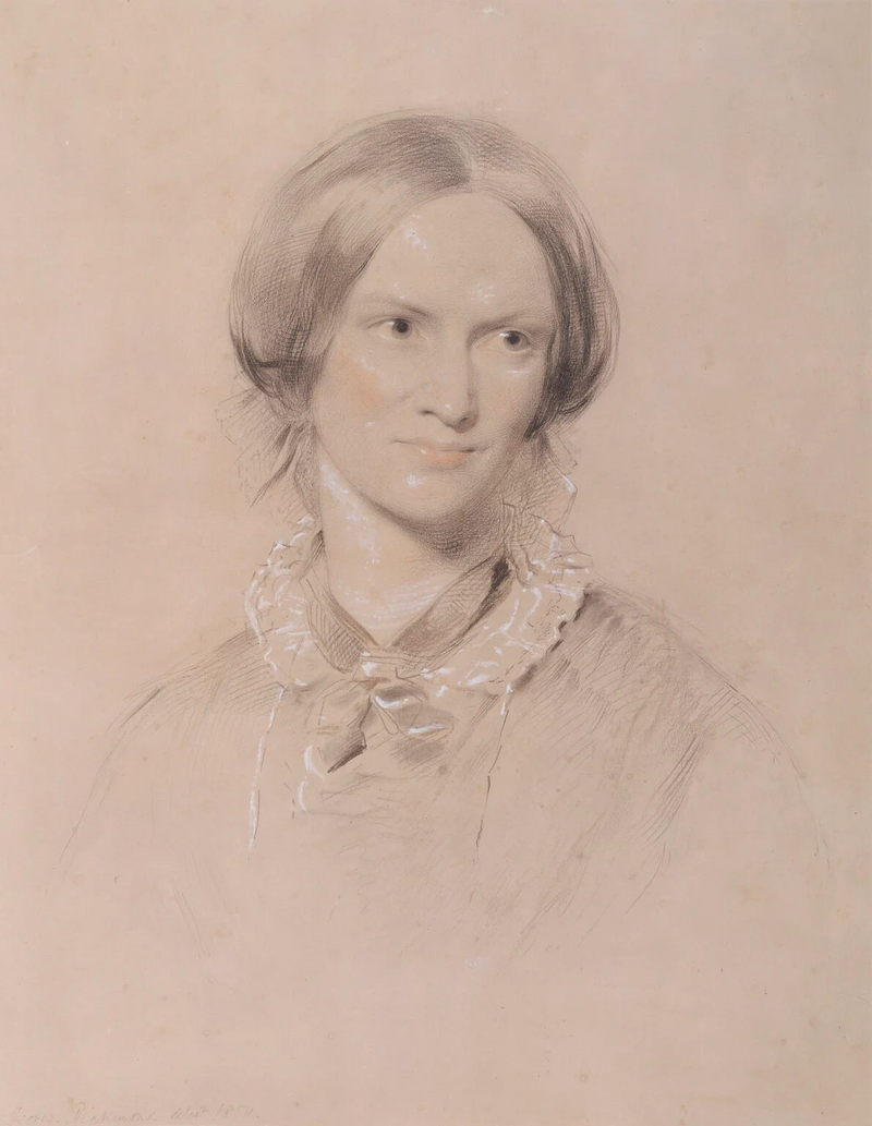 Charlotte Brontë, chalk portrait by George Richmond, 1850. National Portrait Gallery. Public domain.