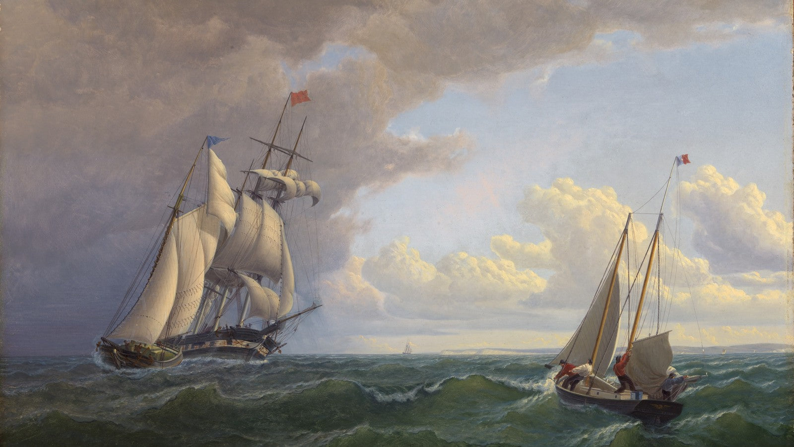William Bradford, Whaler off the Vineyard—Outward Bound, 1859. Oil on fiberboard. Smithsonian American Art Museum. CC0.