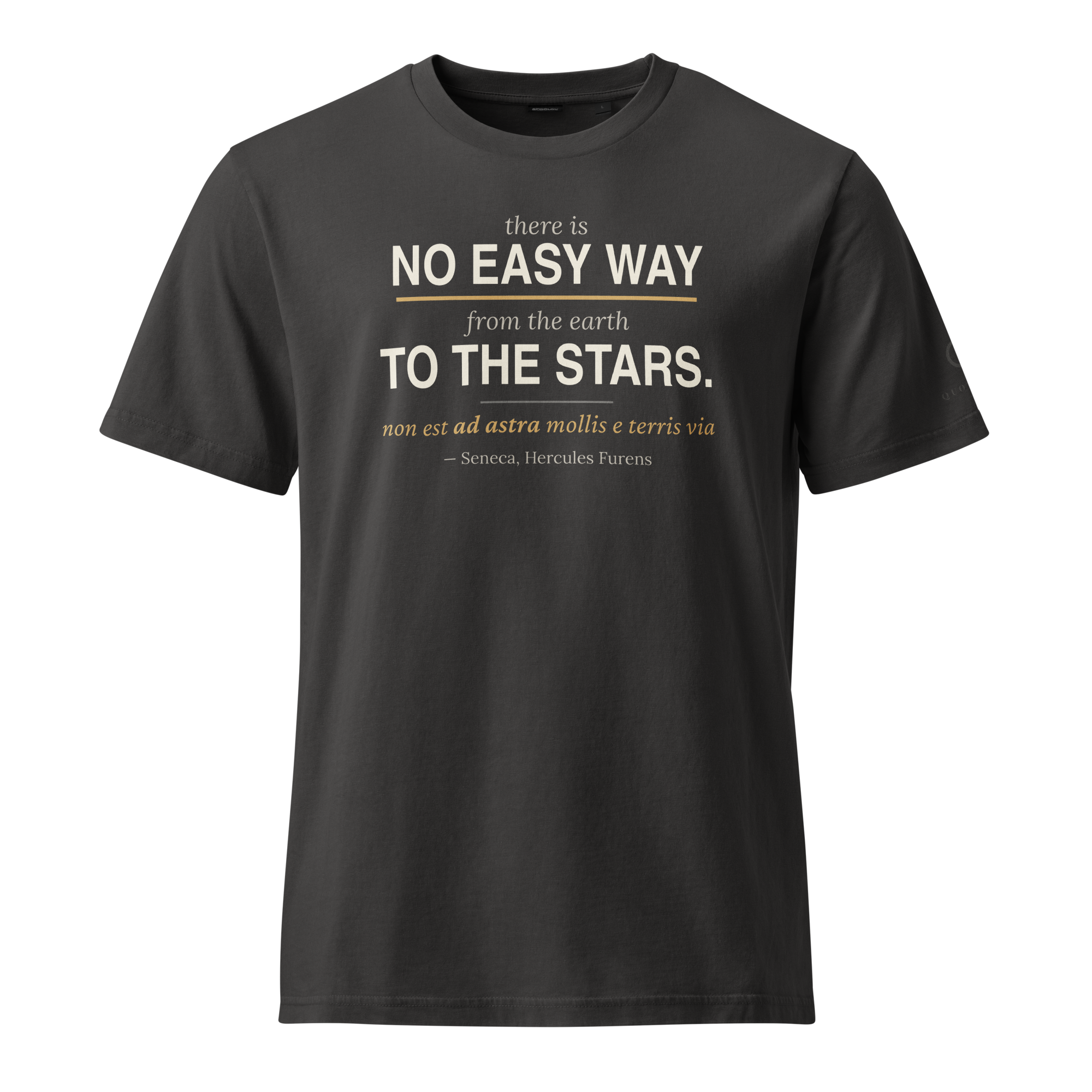 Ad Astra — Seneca — literary quote tee — stoic philosophy — black — Quoteiac