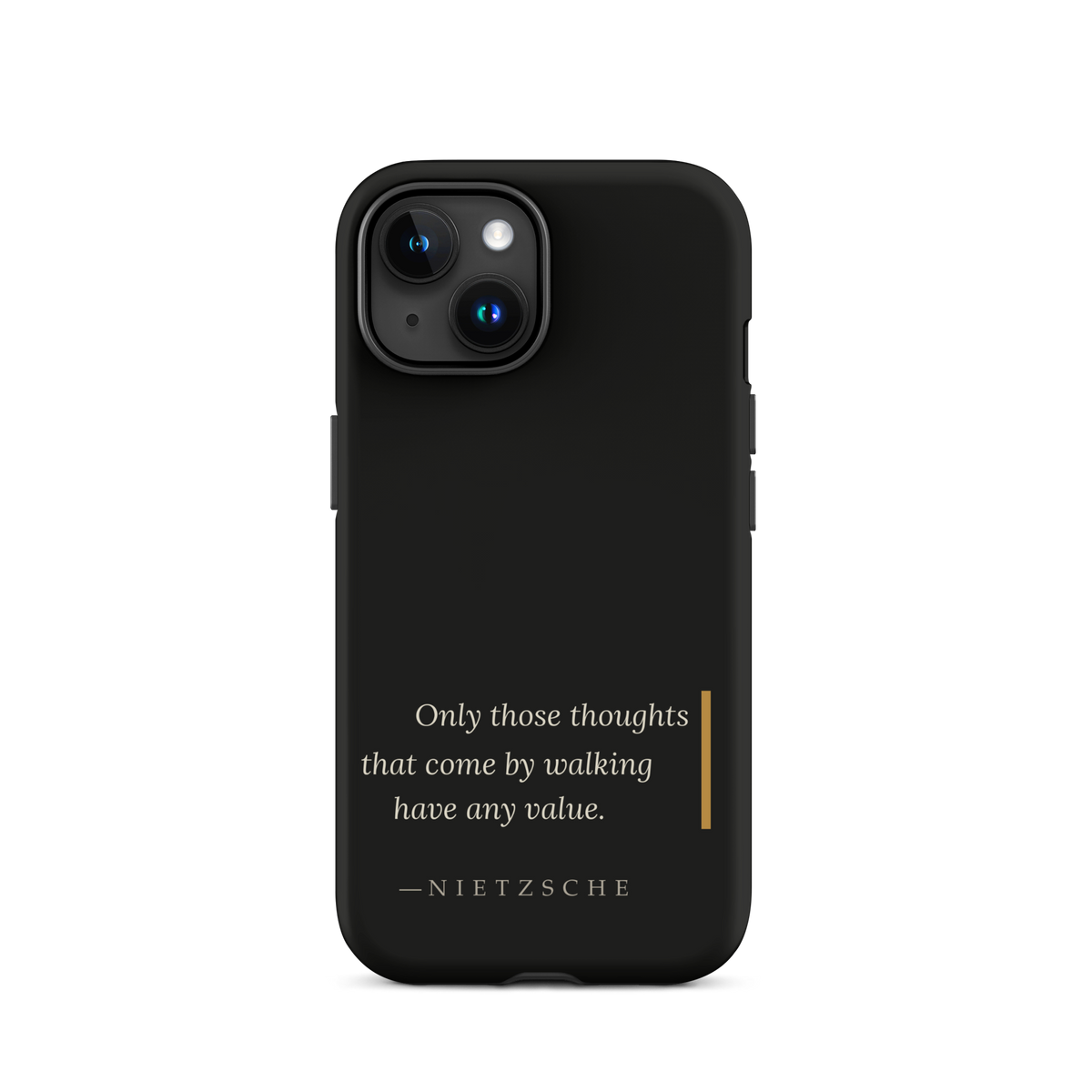 By Walking — Nietzsche Twilight Phone Case — matte black — iPhone model front view