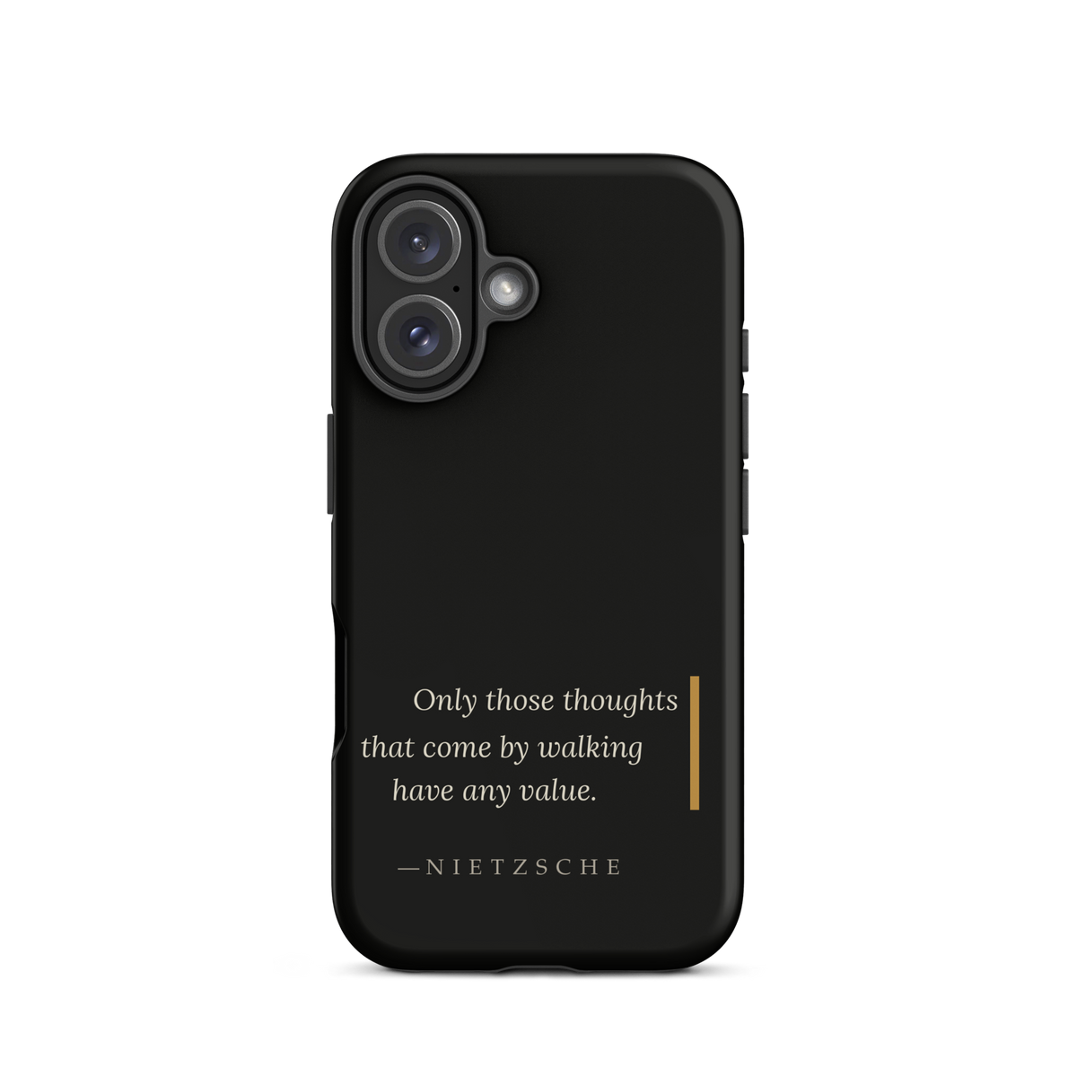 By Walking — Nietzsche Twilight Phone Case — matte black — iPhone model front view
