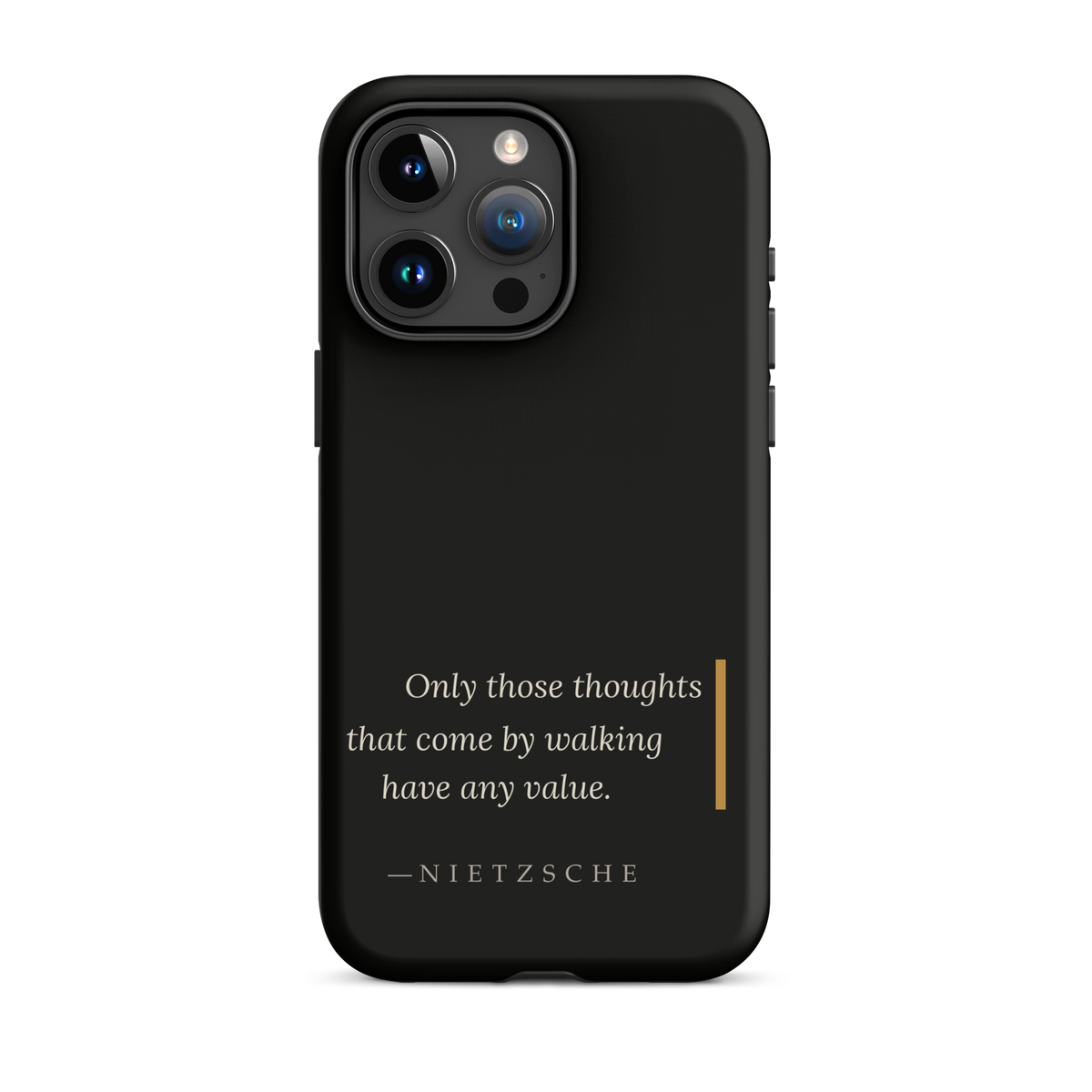 By Walking — Nietzsche Twilight Phone Case — matte black — iPhone model front view