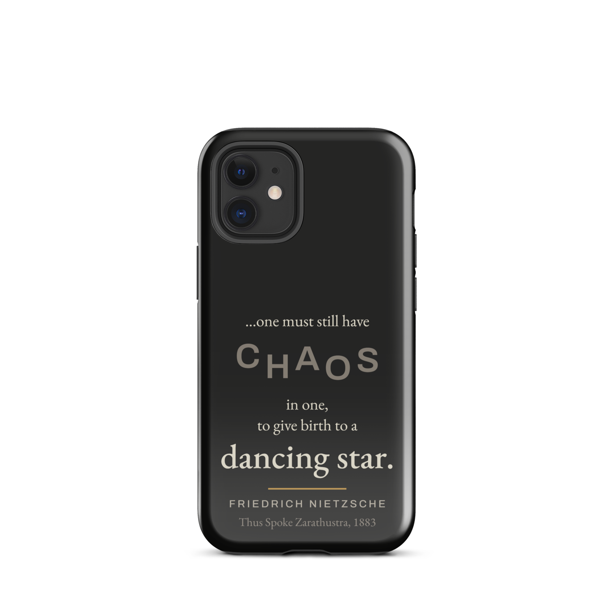Dancing Star Nietzsche Zarathustra Phone Case — CHAOS Nietzsche quote — black — iPhone model variant 5