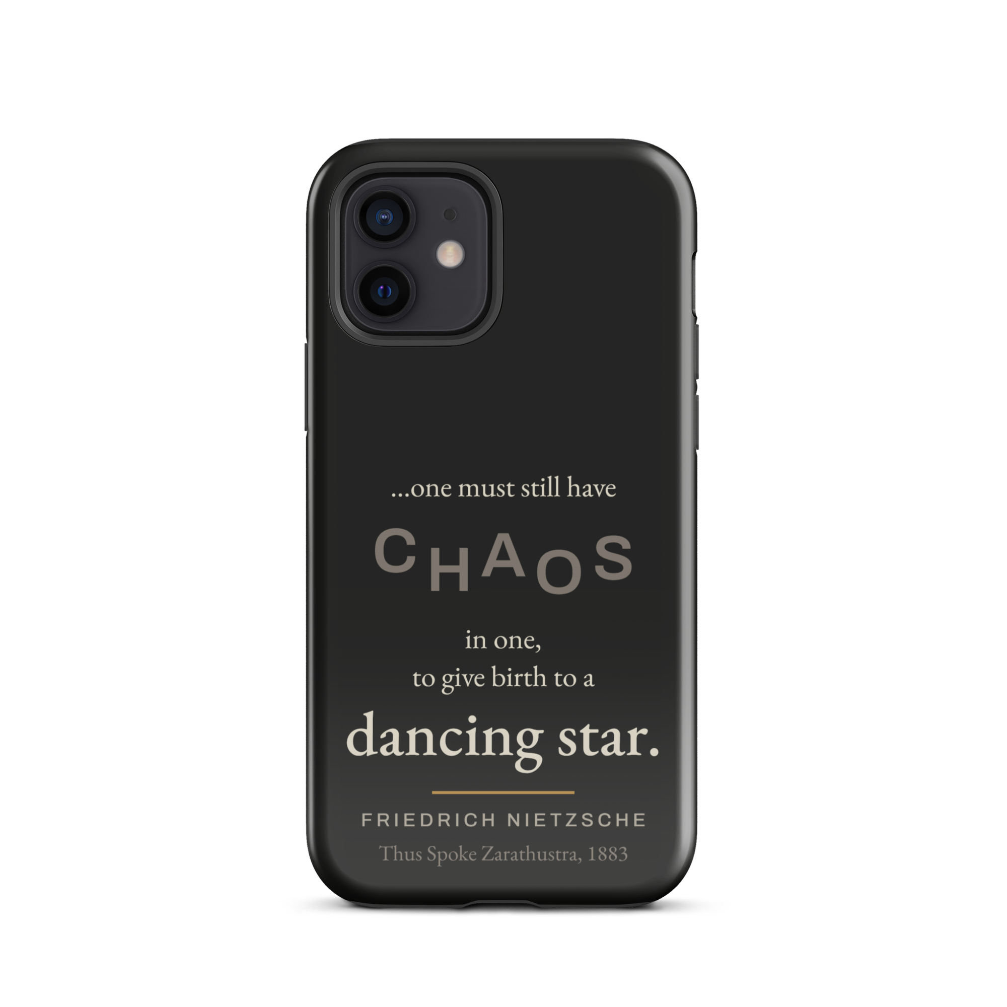 Dancing Star Nietzsche Zarathustra Phone Case — CHAOS Nietzsche quote — black — iPhone model variant 4