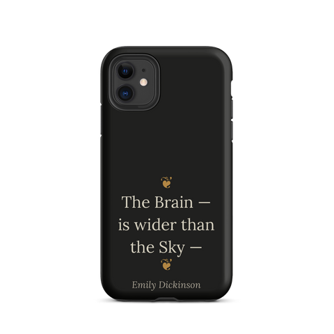 Fleur de Brainiac Phone Case — Emily Dickinson — Victorian hedera typography — black — iPhone 11 front