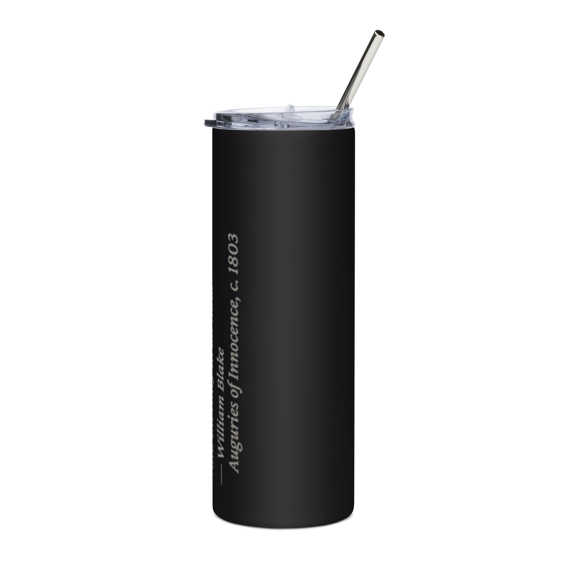 Grain of Sand — William Blake — quote tumbler — heretics — black — detail — Quoteiac