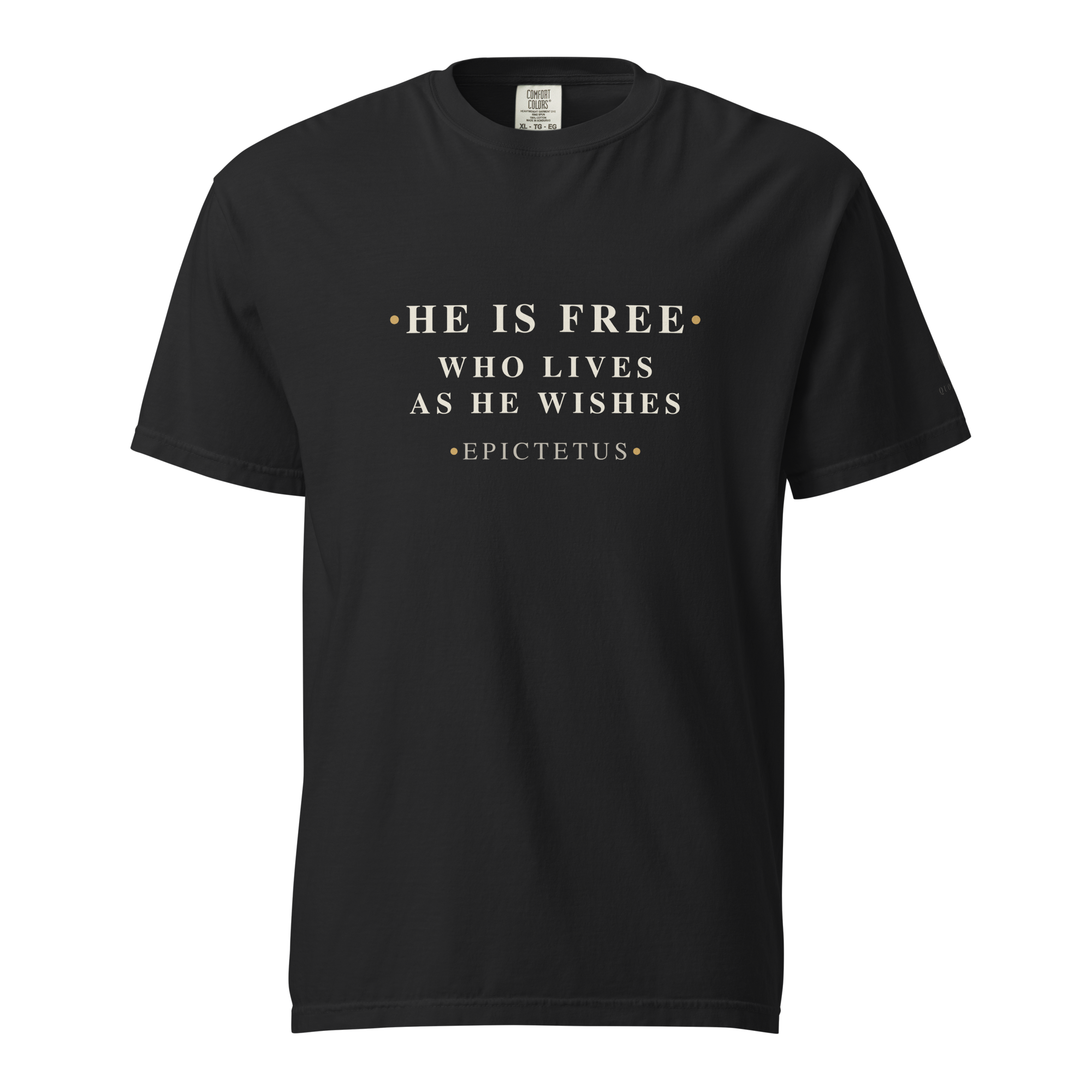 He Is Free — Epictetus Stoic T-Shirt — black — front
