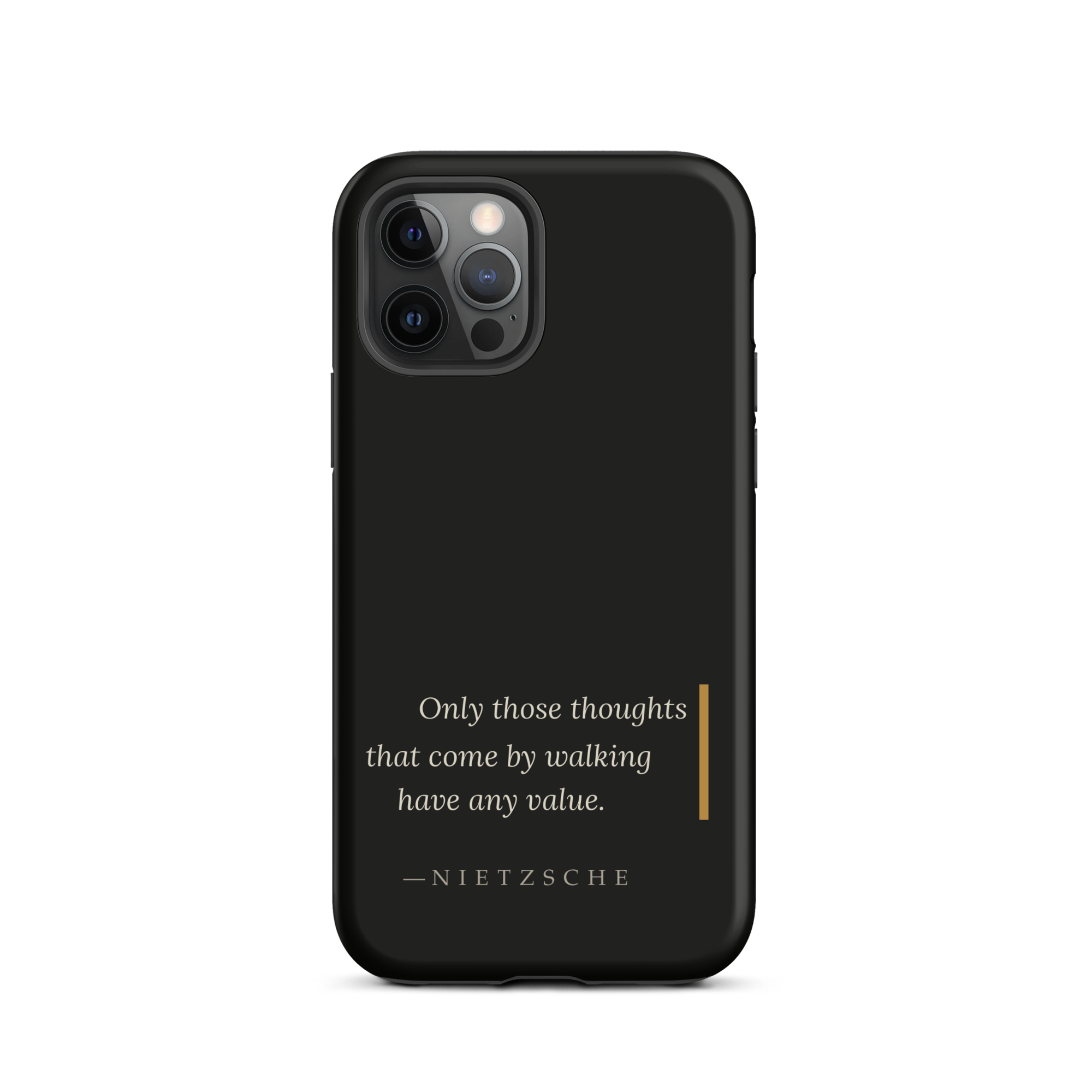 By Walking — Nietzsche Twilight Phone Case — matte black — iPhone model front view