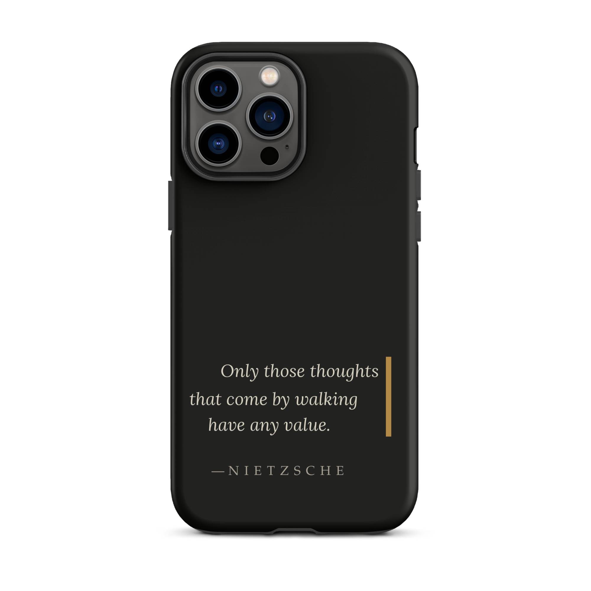 By Walking — Nietzsche Twilight Phone Case — matte black — iPhone model front view
