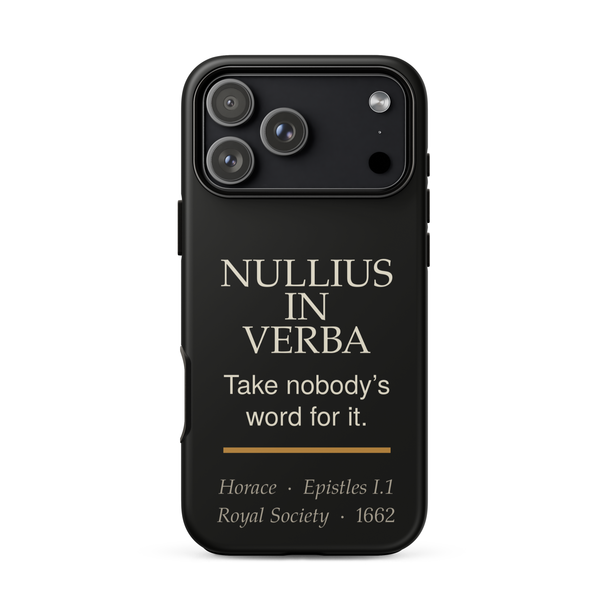 Nullius in Verba — Horace — phone case — literary heretics — black — lifestyle — Quoteiac
