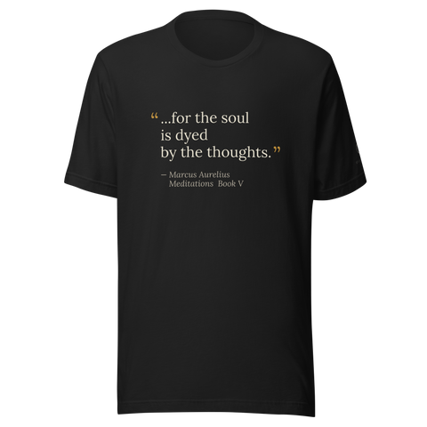 Soul of the Thoughts — Marcus Aurelius Quote T-Shirt — vintage black — front