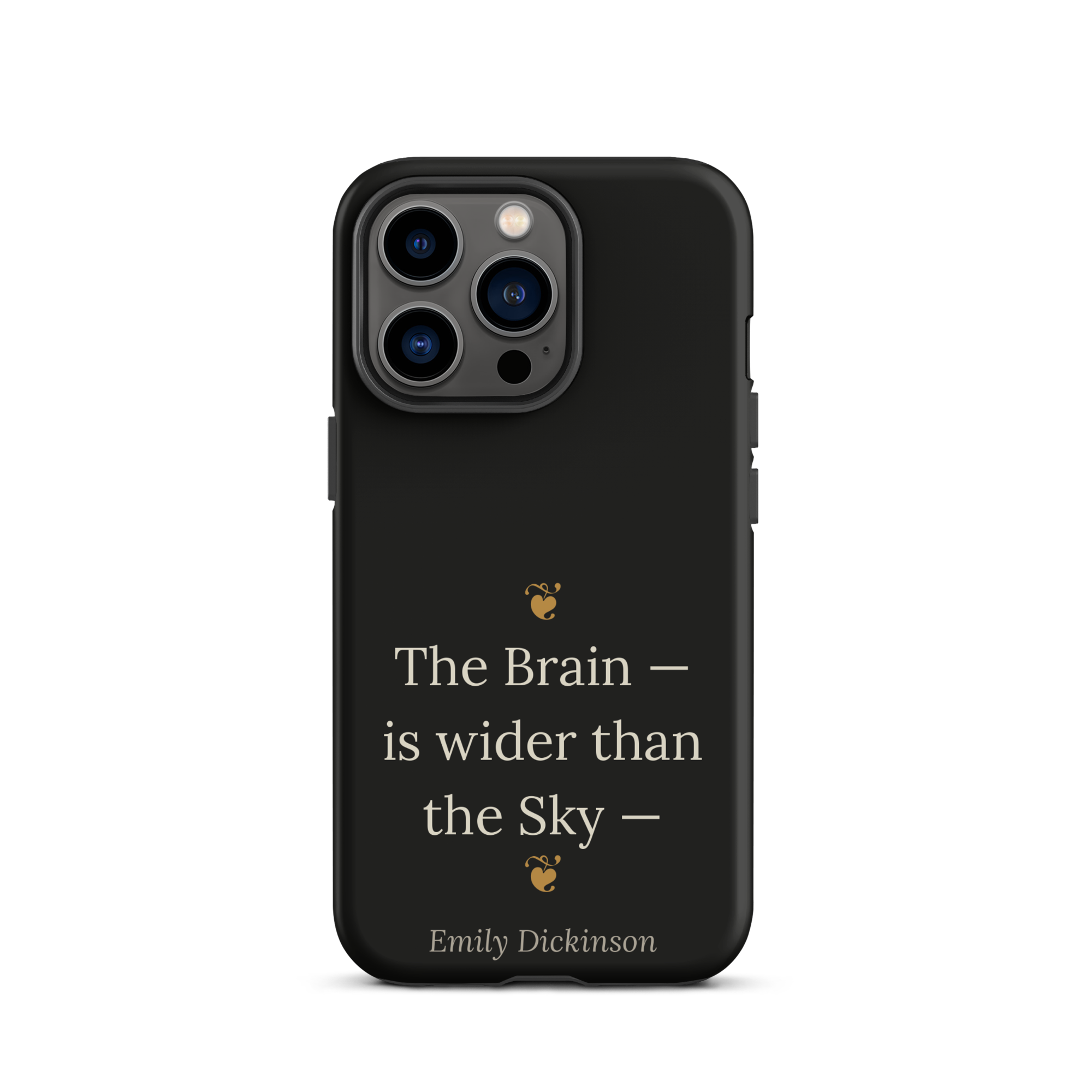Fleur de Brainiac Phone Case — Emily Dickinson — Dickinson Brain quote — black — iPhone model variant 10