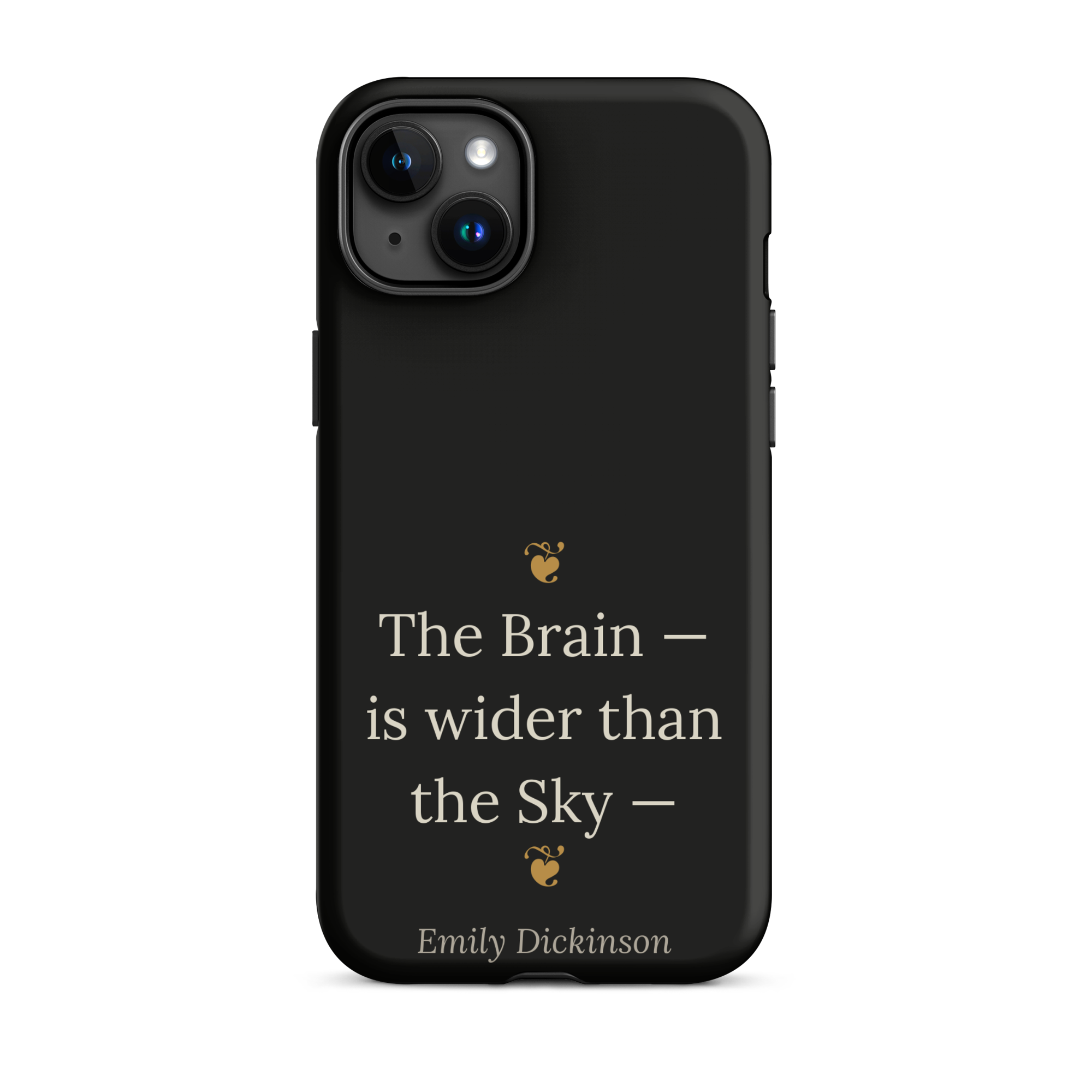 Fleur de Brainiac Phone Case — Emily Dickinson — Dickinson Brain quote — black — iPhone model variant 17