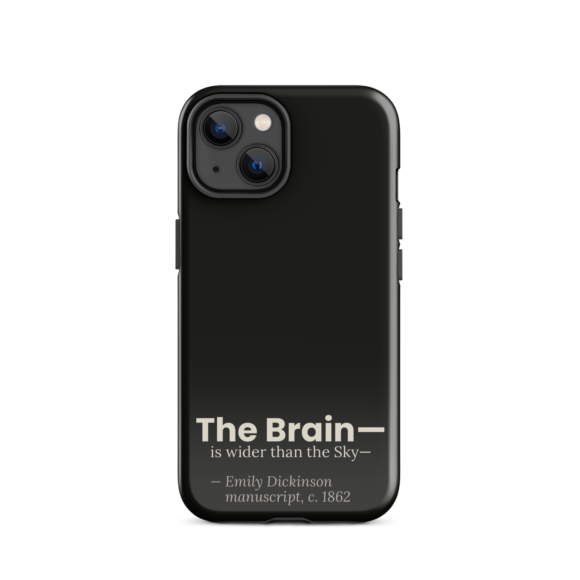 The Wider Sky — Emily Dickinson — phone case — curious mind — black — lifestyle — Quoteiac