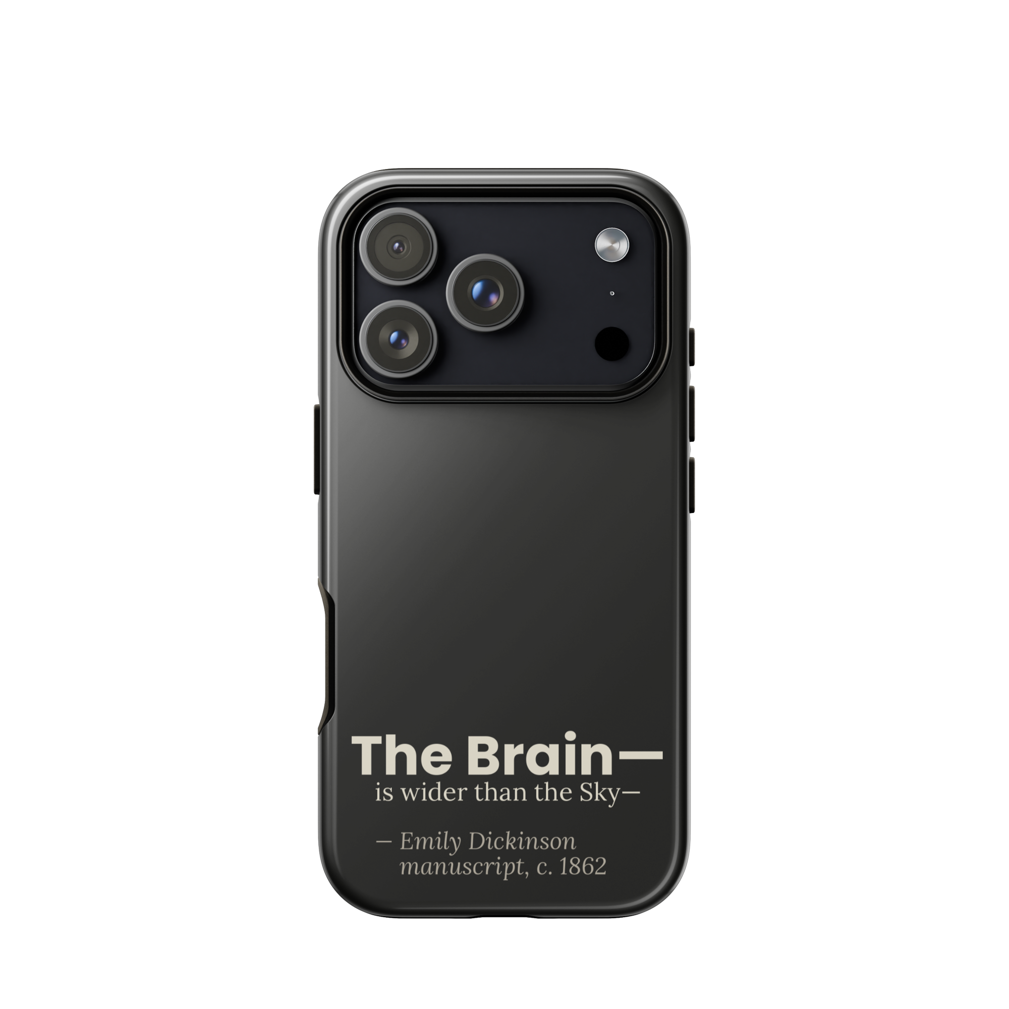 The Wider Sky — Emily Dickinson — phone case — curious mind — black — lifestyle — Quoteiac