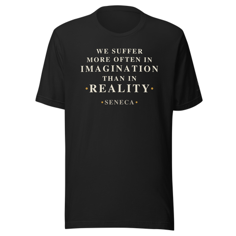 The Quiet Torment — Seneca Quote T-Shirt — vintage black — front