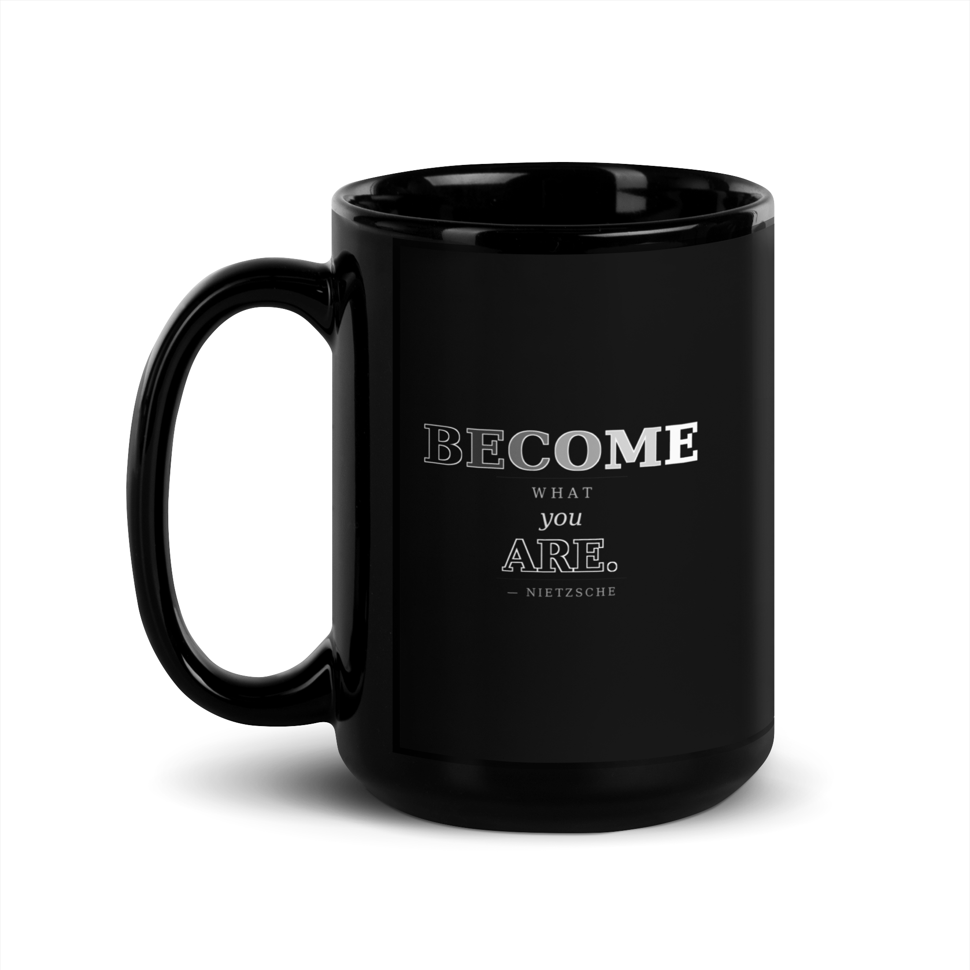 Uncovering Mug — Friedrich Nietzsche — handle left