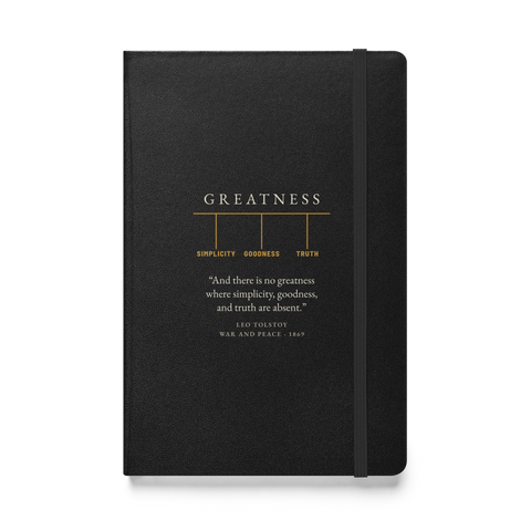 Greatness — Leo Tolstoy War and Peace quote journal, front cover