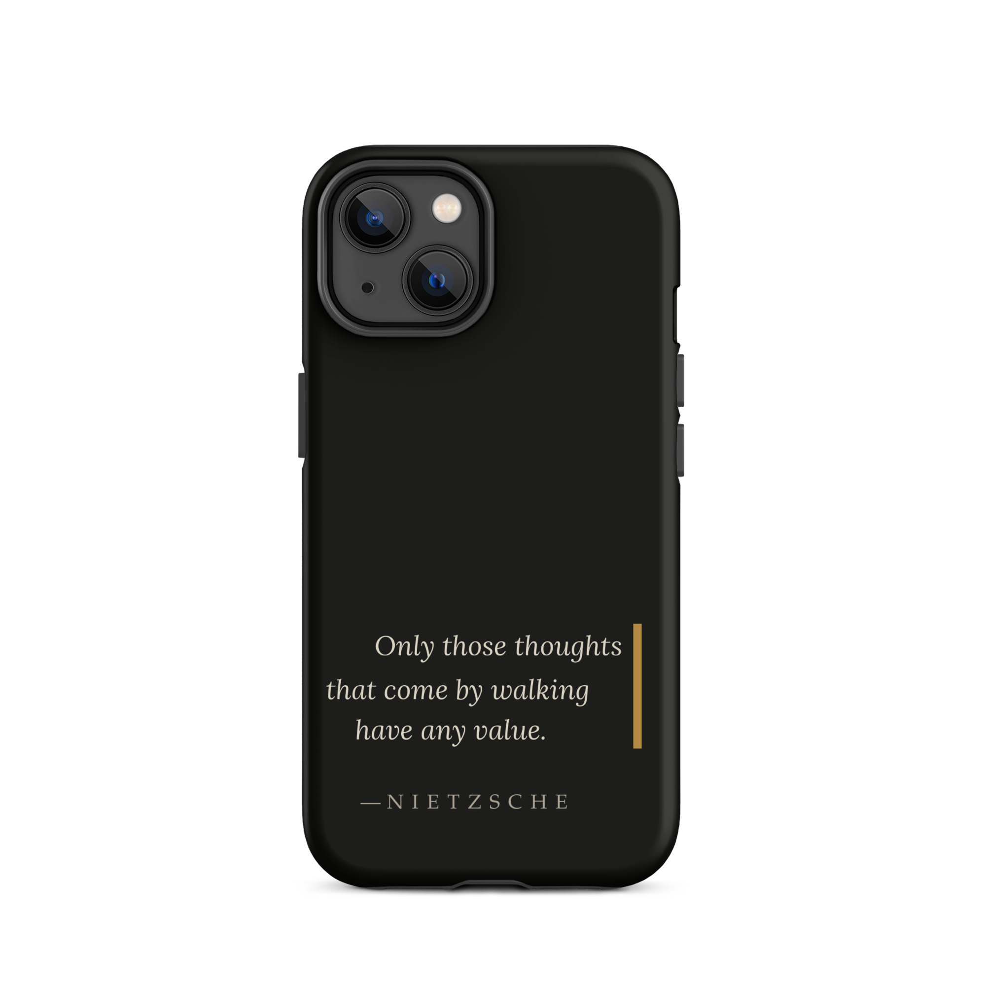 By Walking — Nietzsche Twilight Phone Case — matte black — iPhone model front view