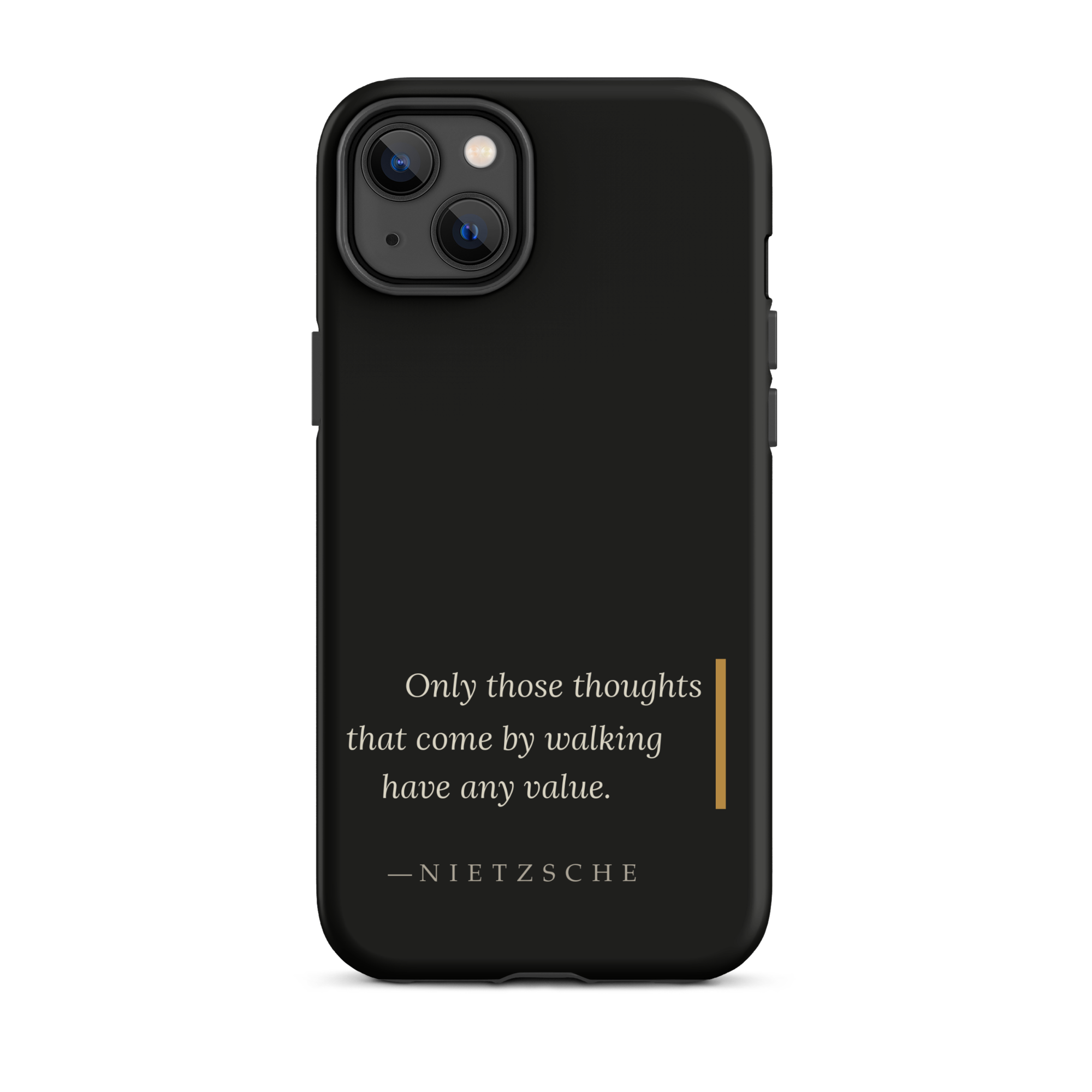 By Walking — Nietzsche Twilight Phone Case — matte black — iPhone model front view