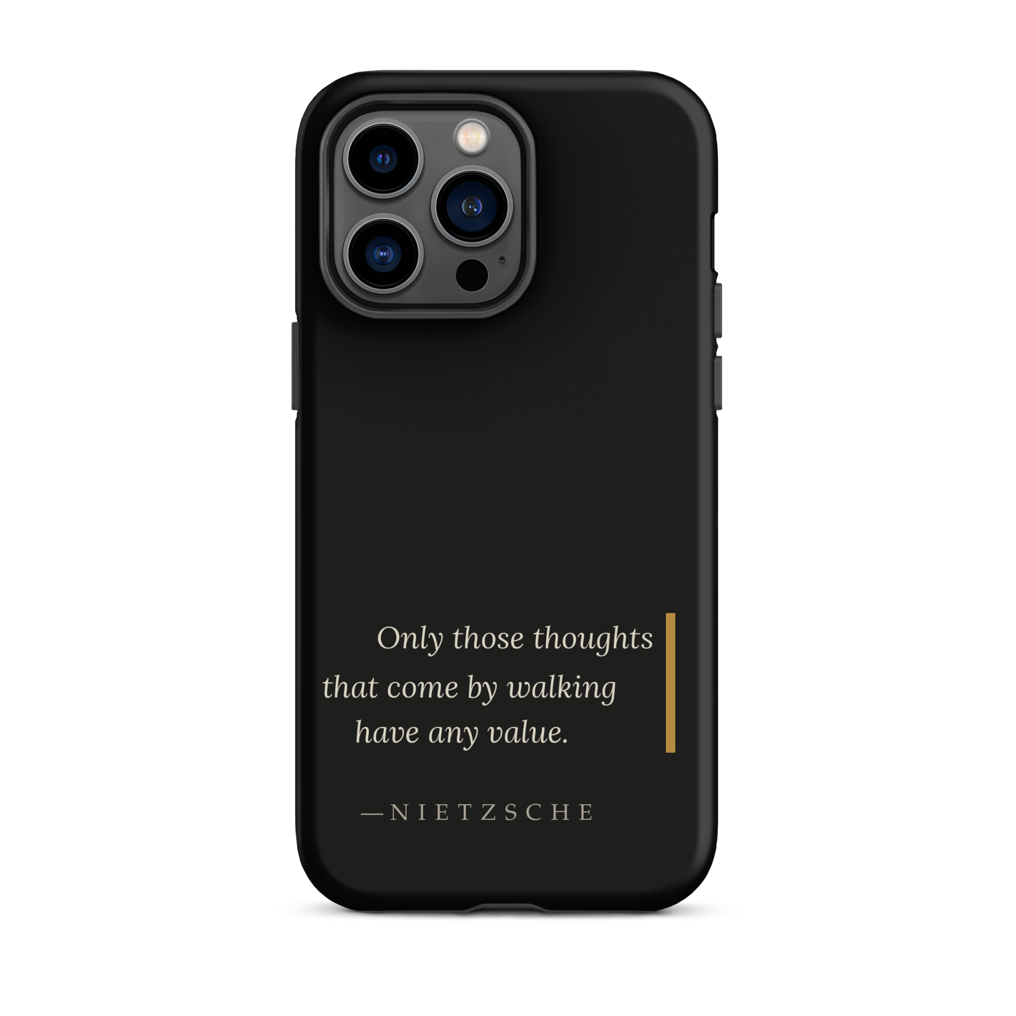 By Walking — Nietzsche Twilight Phone Case — matte black — iPhone model front view