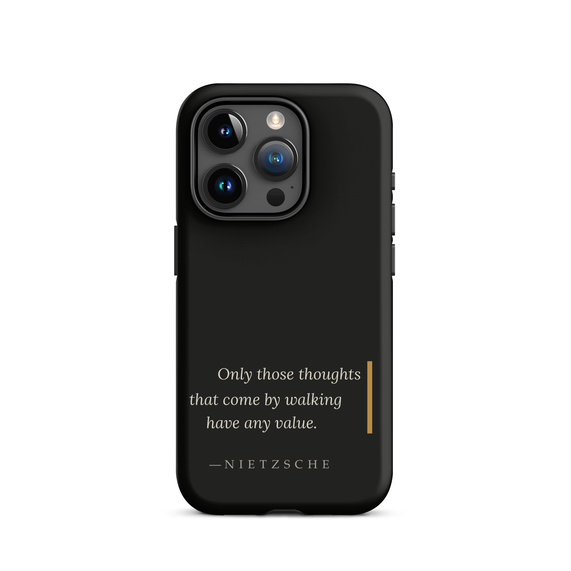 By Walking — Nietzsche Twilight Phone Case — matte black — iPhone model front view