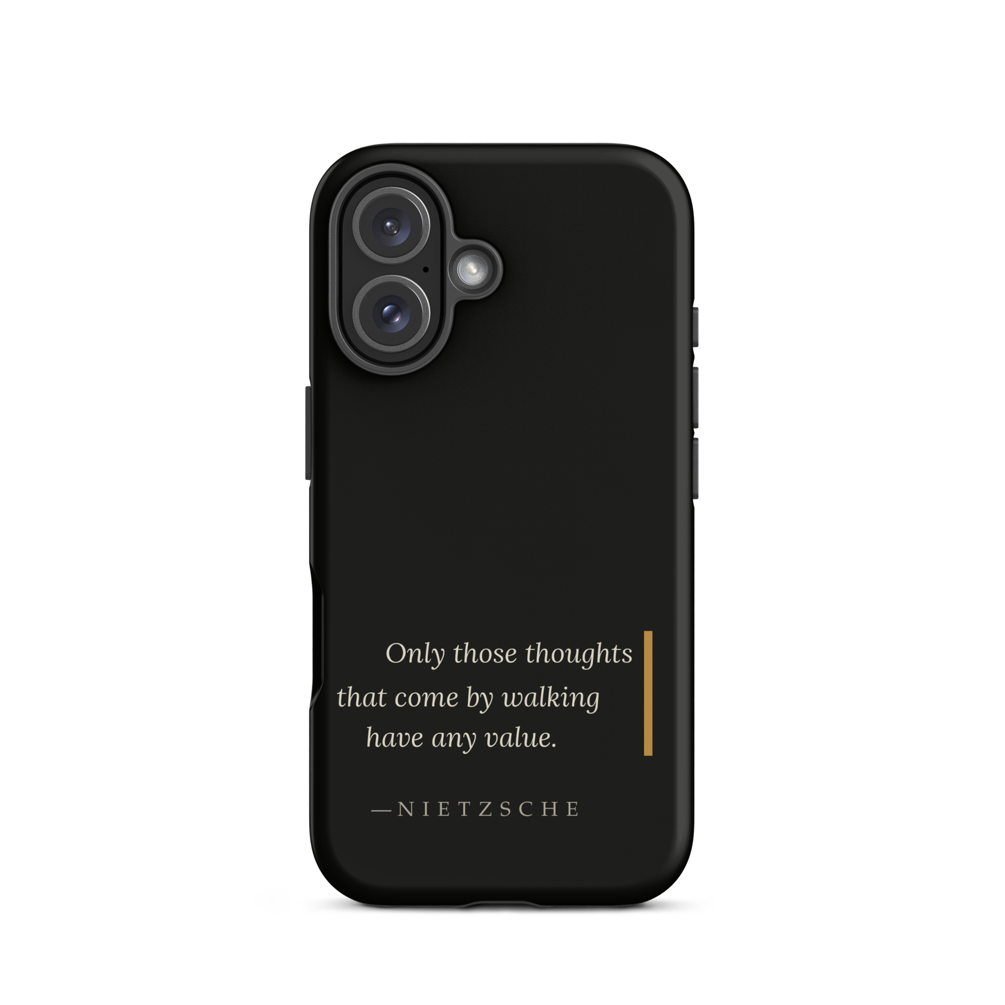 By Walking — Nietzsche Twilight Phone Case — matte black — iPhone model front view