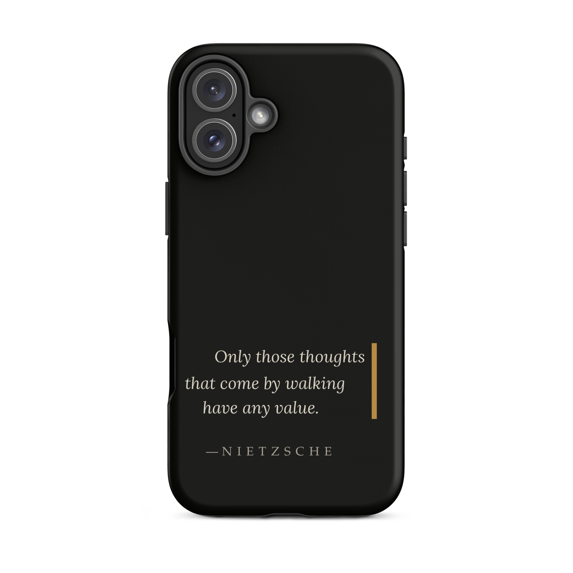 By Walking — Nietzsche Twilight Phone Case — matte black — iPhone model front view