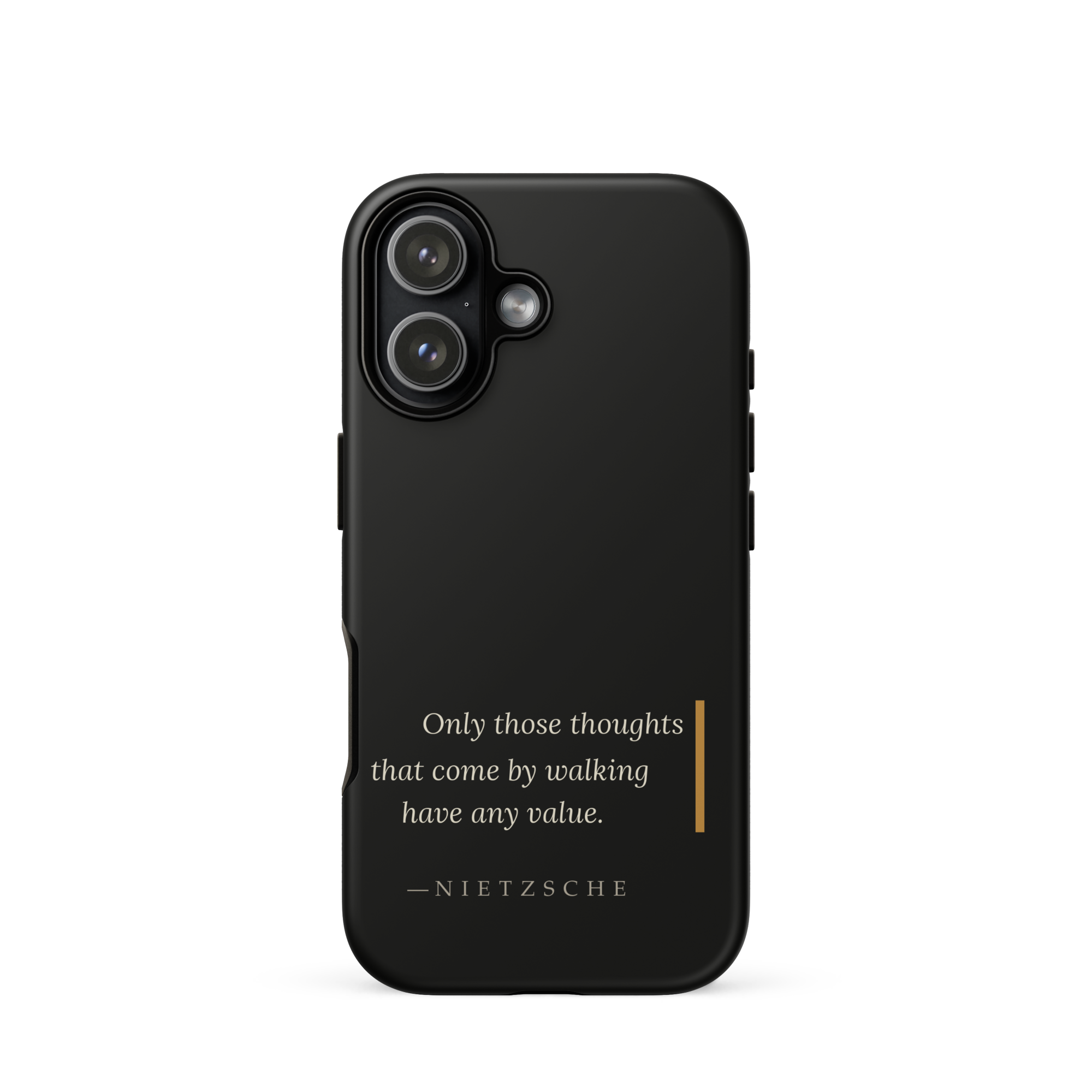 By Walking — Nietzsche Twilight Phone Case — matte black — iPhone model front view