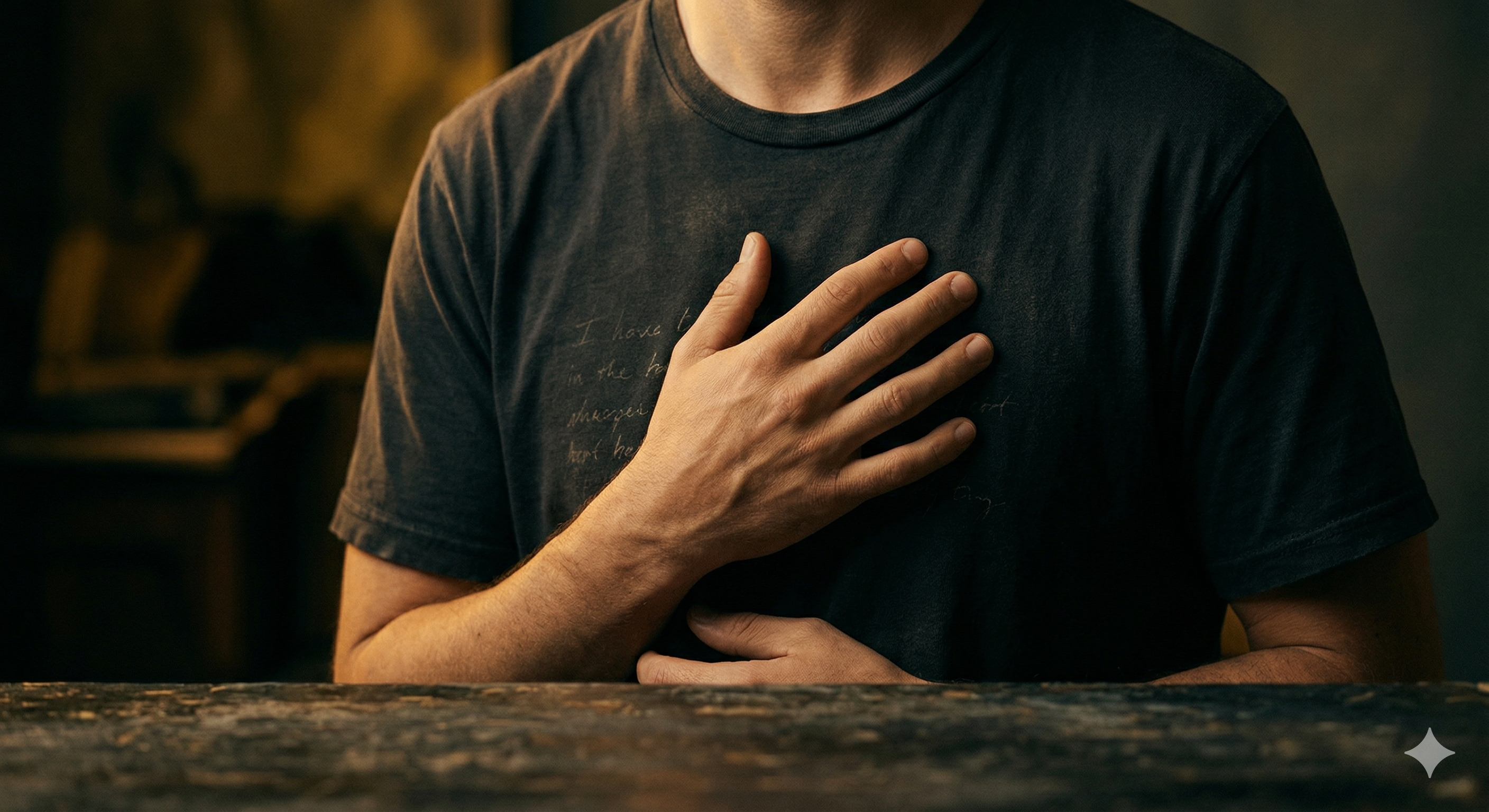 Person wearing a quote t-shirt — how wearing meaningful words affects mindset and identity