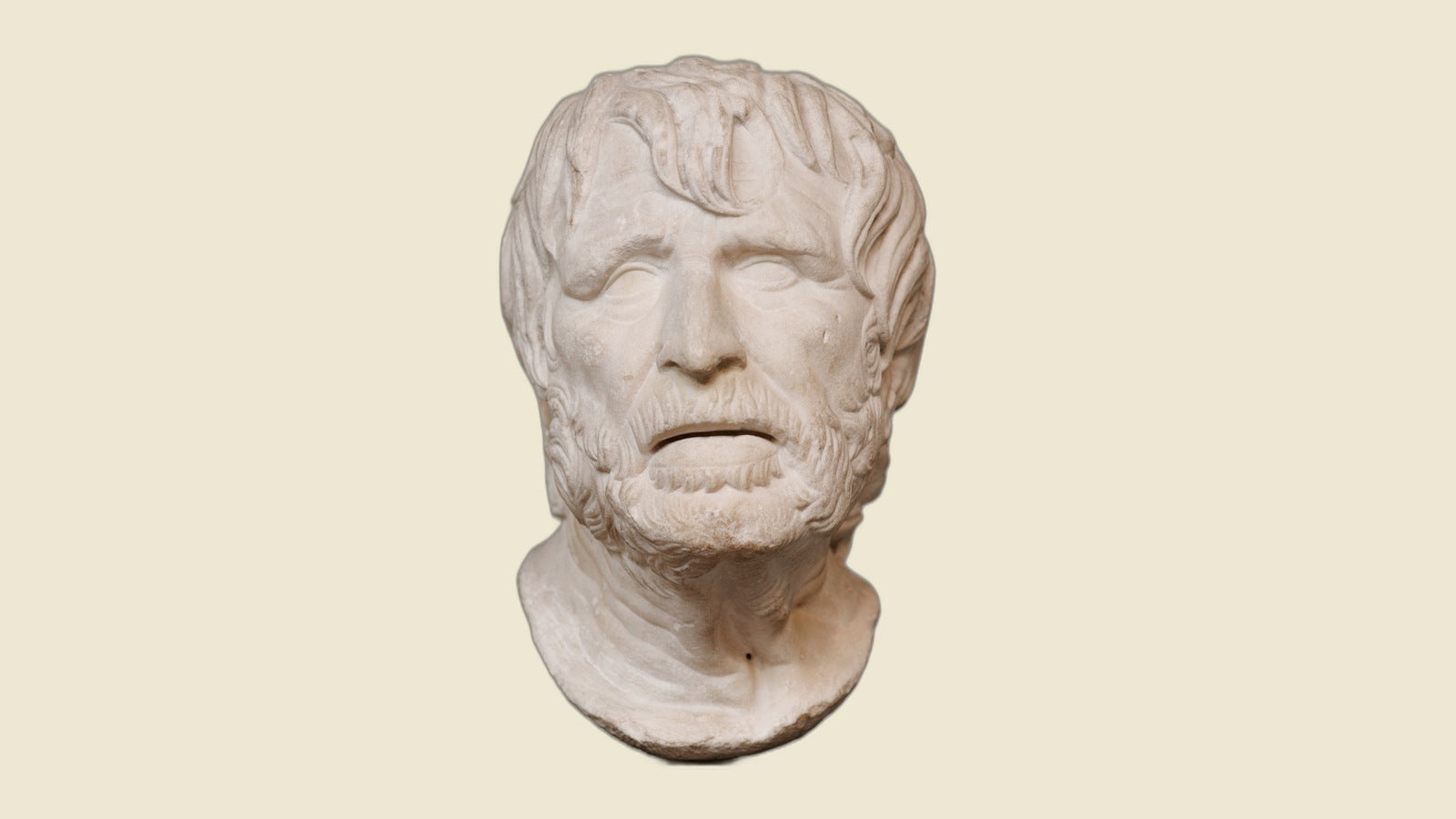 Roman marble bust traditionally identified as Seneca the Younger, 1st century AD. British Museum, London.