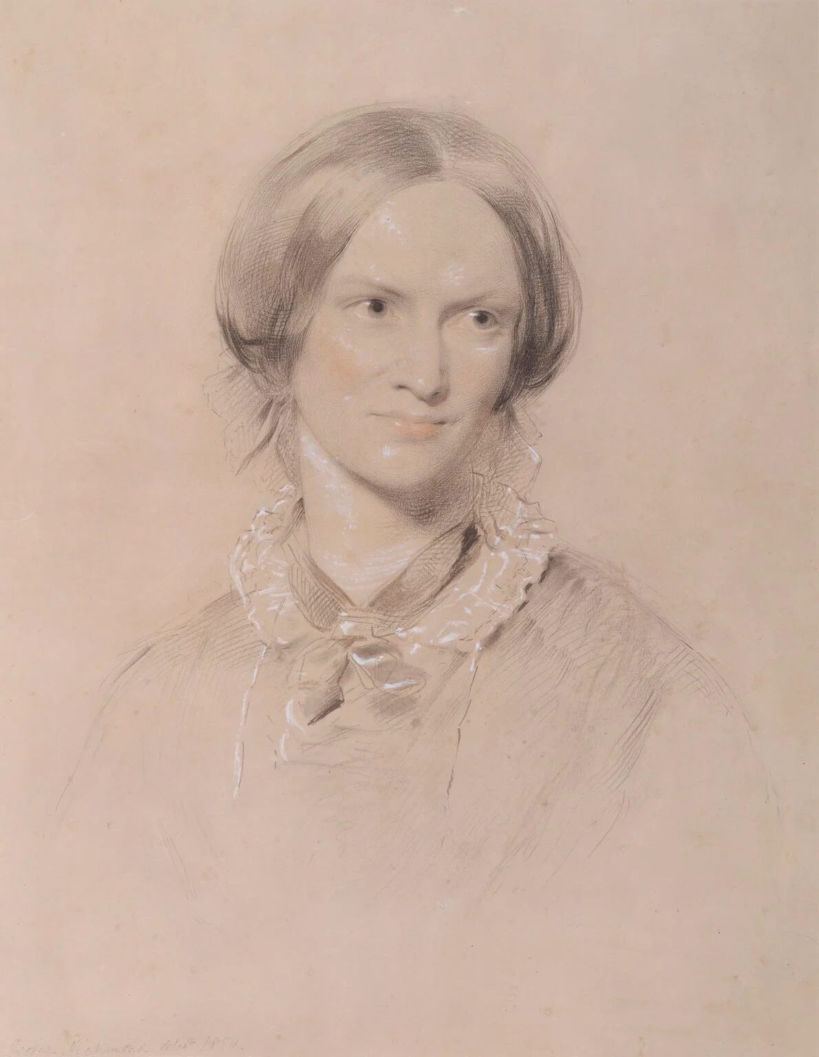 Charlotte Brontë, chalk portrait by George Richmond, 1850. National Portrait Gallery. Public domain.