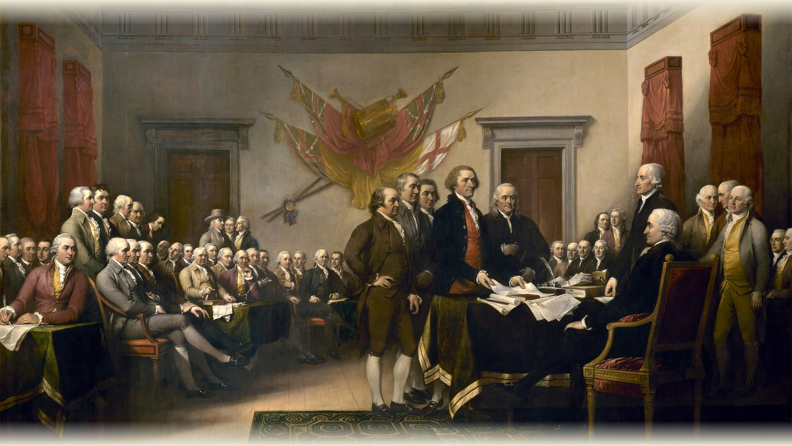 John Trumbull, Declaration of Independence, 1819 — the drafting committee presents the Declaration to Congress, U.S. Capitol Rotunda
