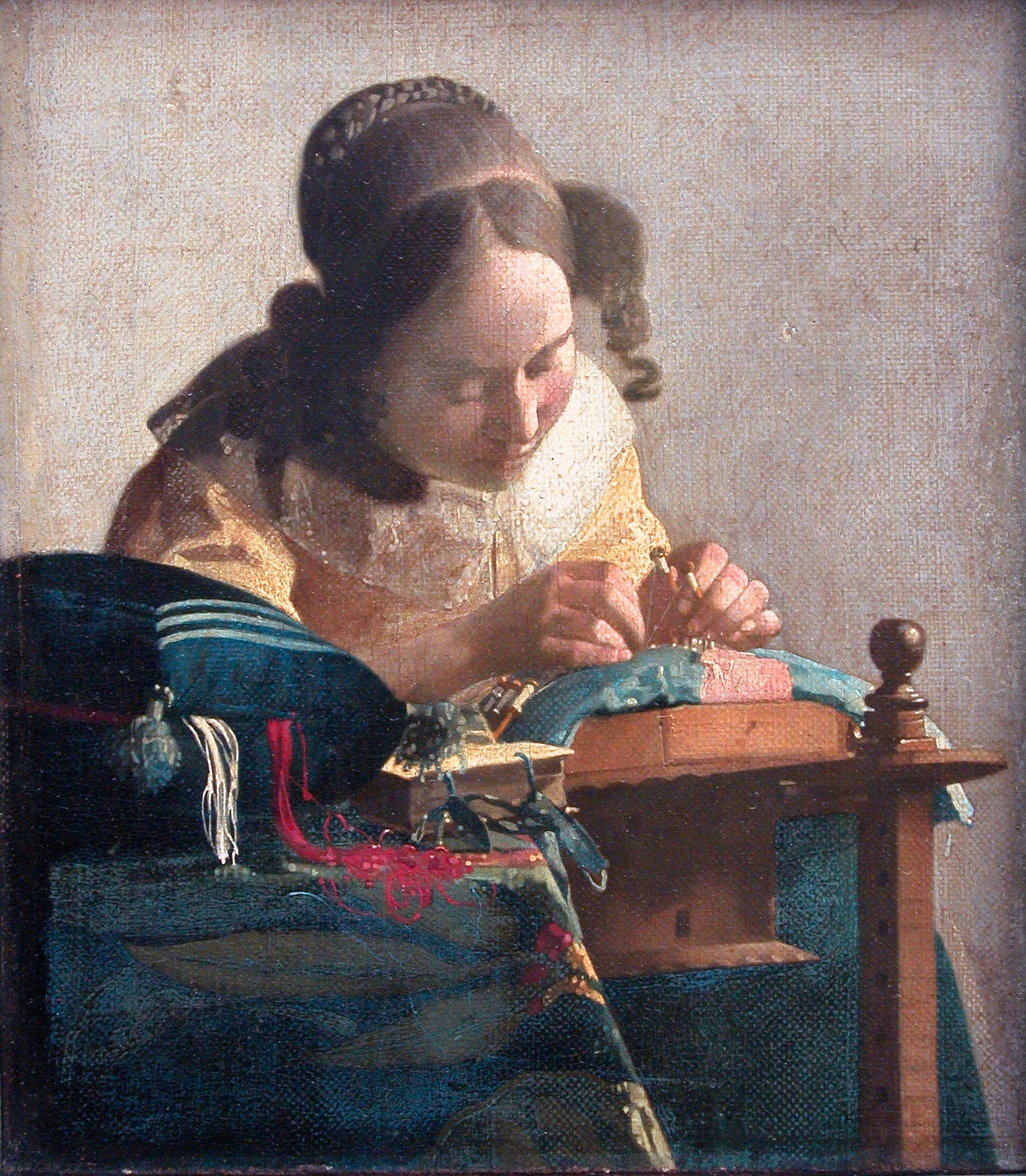 Johannes Vermeer, The Lacemaker, c.1669–71 — Louvre, Paris — craft, precision, intention