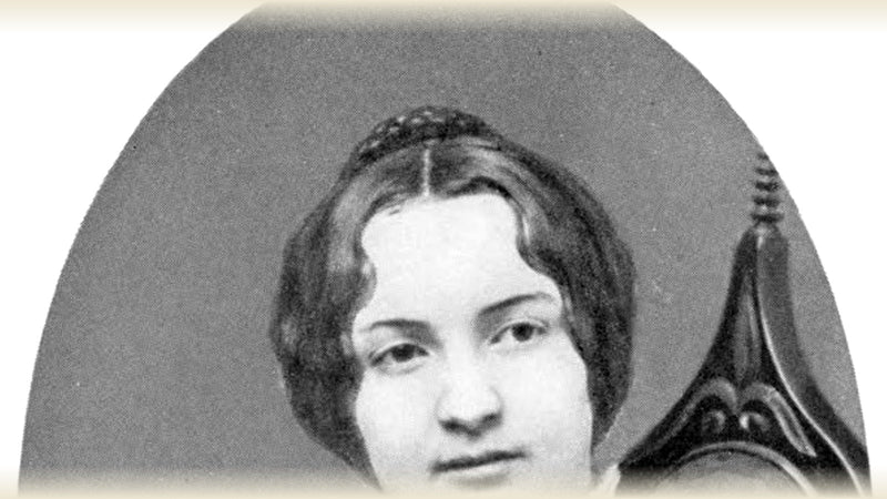 Lavinia Dickinson, Emily's sister — frontispiece from The Life and Letters of Emily Dickinson, 1924. She found the poems, refused to burn them, and spent thirteen years fighting for their publication. Public domain.