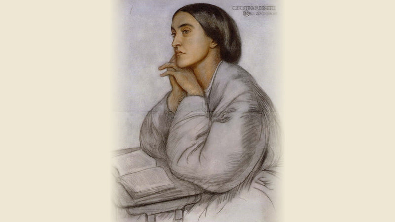 Portrait of Christina Rossetti, chalk drawing by Dante Gabriel Rossetti, 1866. Public domain.