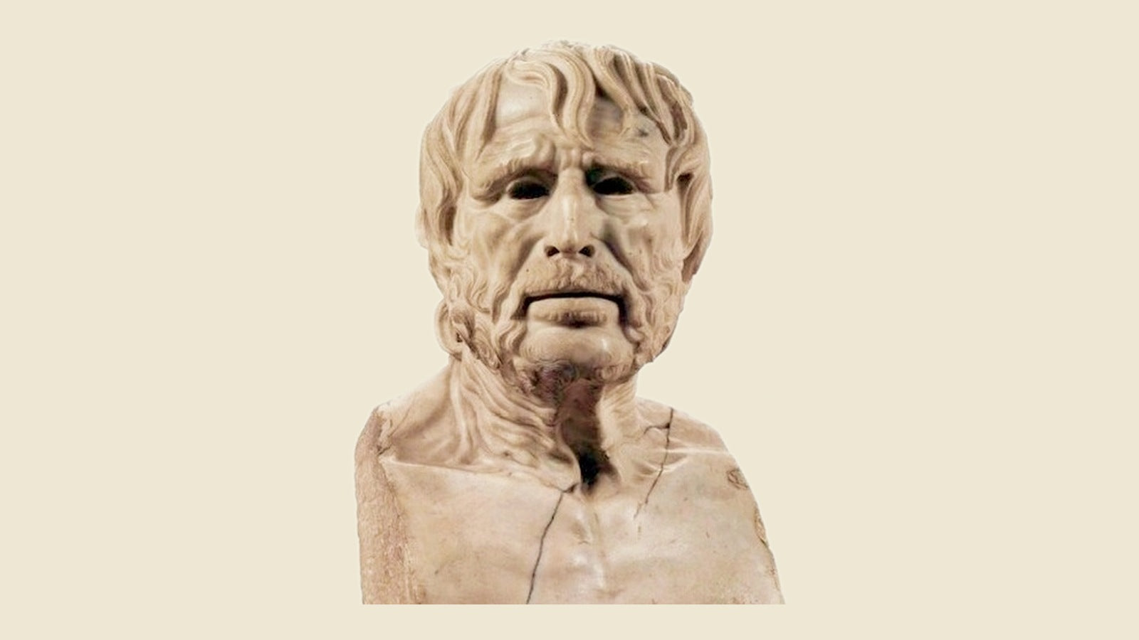 The Pseudo-Seneca bust, a Roman marble thought to depict Seneca the Younger. Public domain.