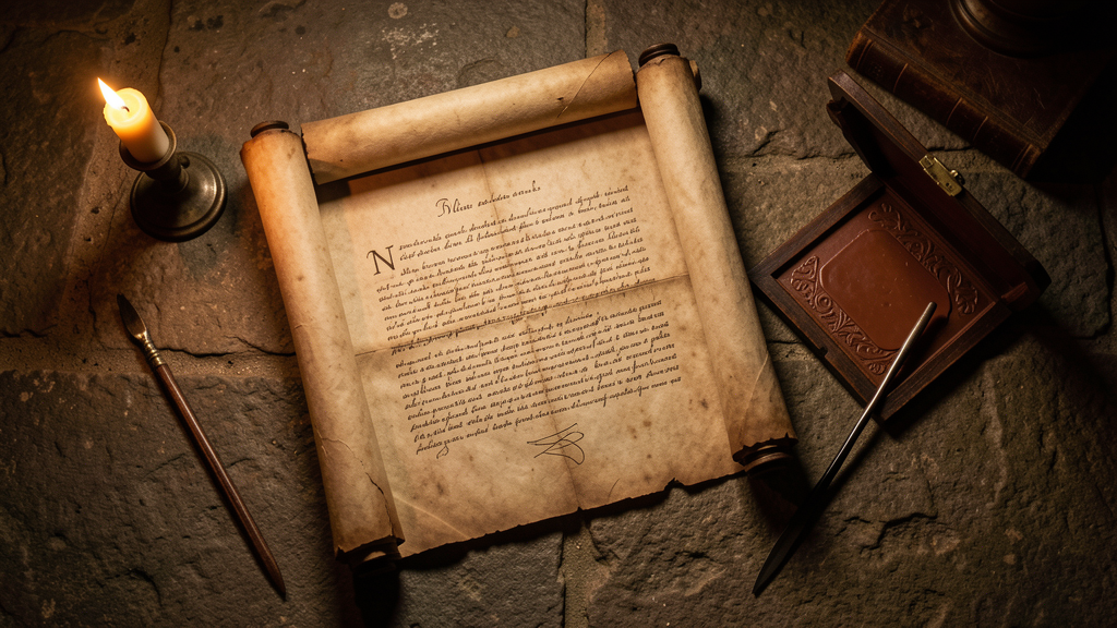 Ancient Roman scroll and quill by candlelight — Seneca's Letters to Lucilius