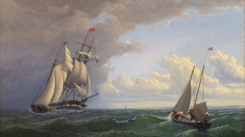 William Bradford, Whaler off the Vineyard—Outward Bound, 1859. Oil on fiberboard. Smithsonian American Art Museum. CC0.
