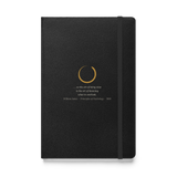 Black journal, front: "…so the art of being wise is the art of knowing what to overlook." William James, under an ensō.