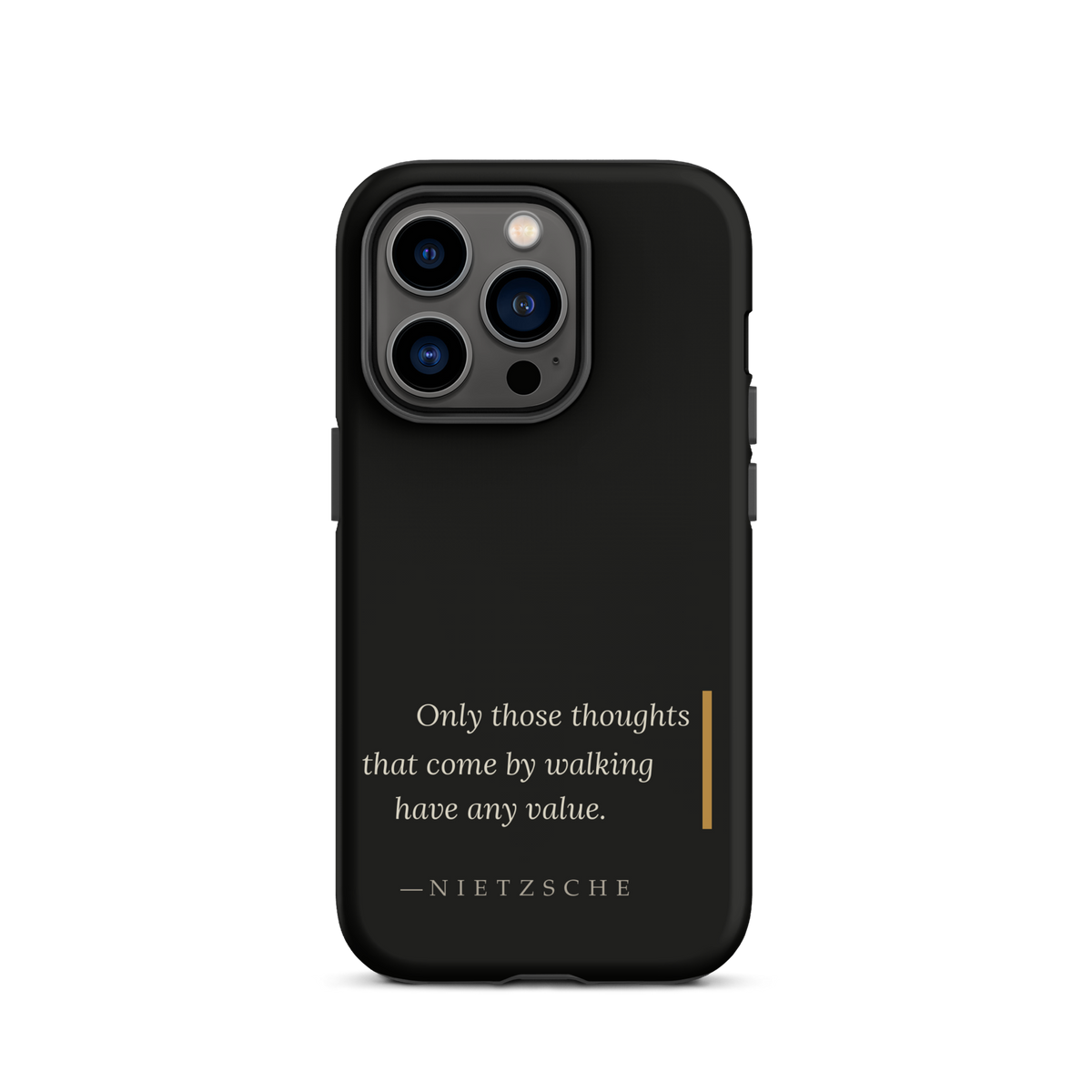 By Walking — Nietzsche Twilight Phone Case — matte black — iPhone model front view