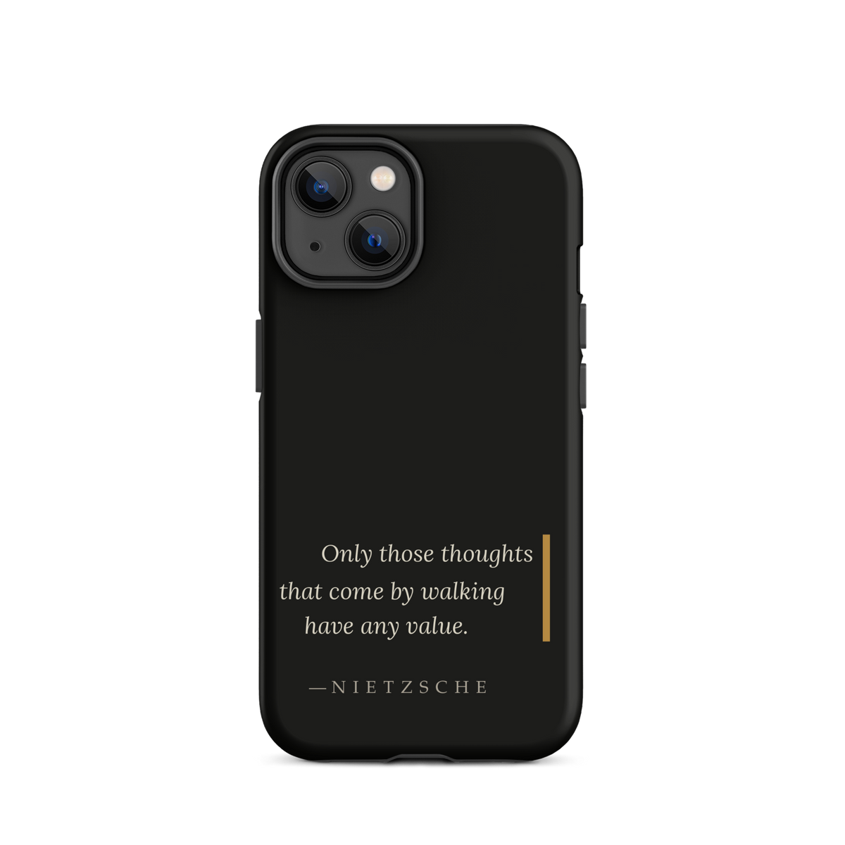By Walking — Nietzsche Twilight Phone Case — matte black — iPhone model front view