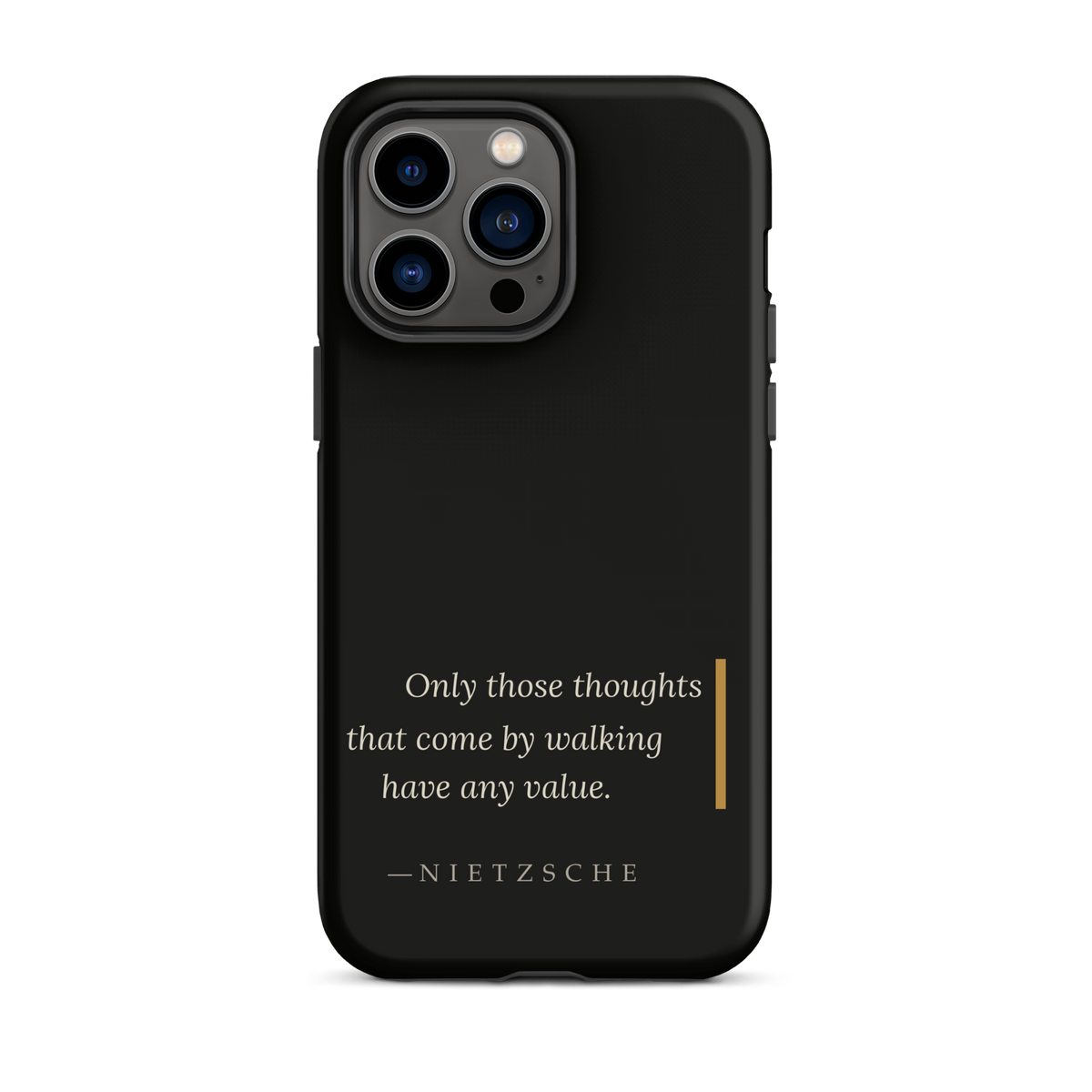 By Walking — Nietzsche Twilight Phone Case — matte black — iPhone model front view