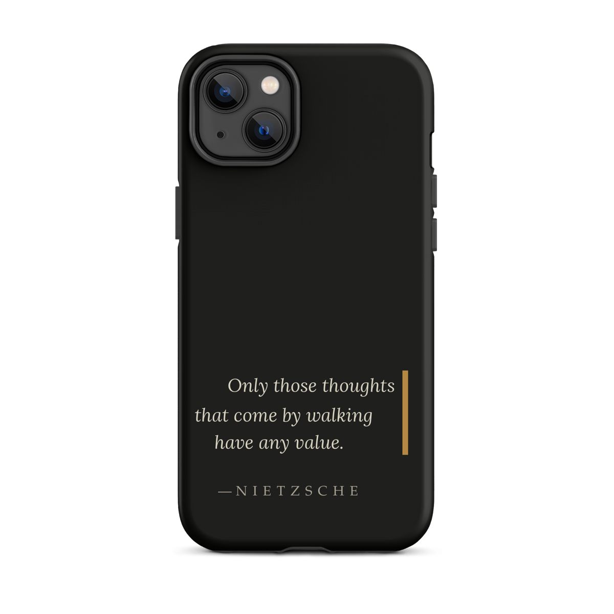 By Walking — Nietzsche Twilight Phone Case — matte black — iPhone model front view