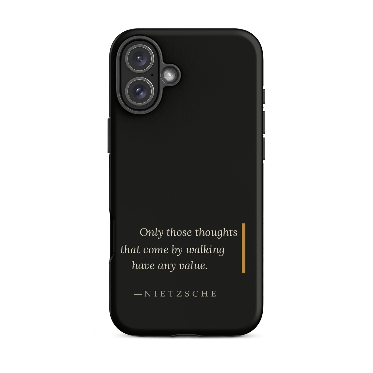 By Walking — Nietzsche Twilight Phone Case — matte black — iPhone model front view