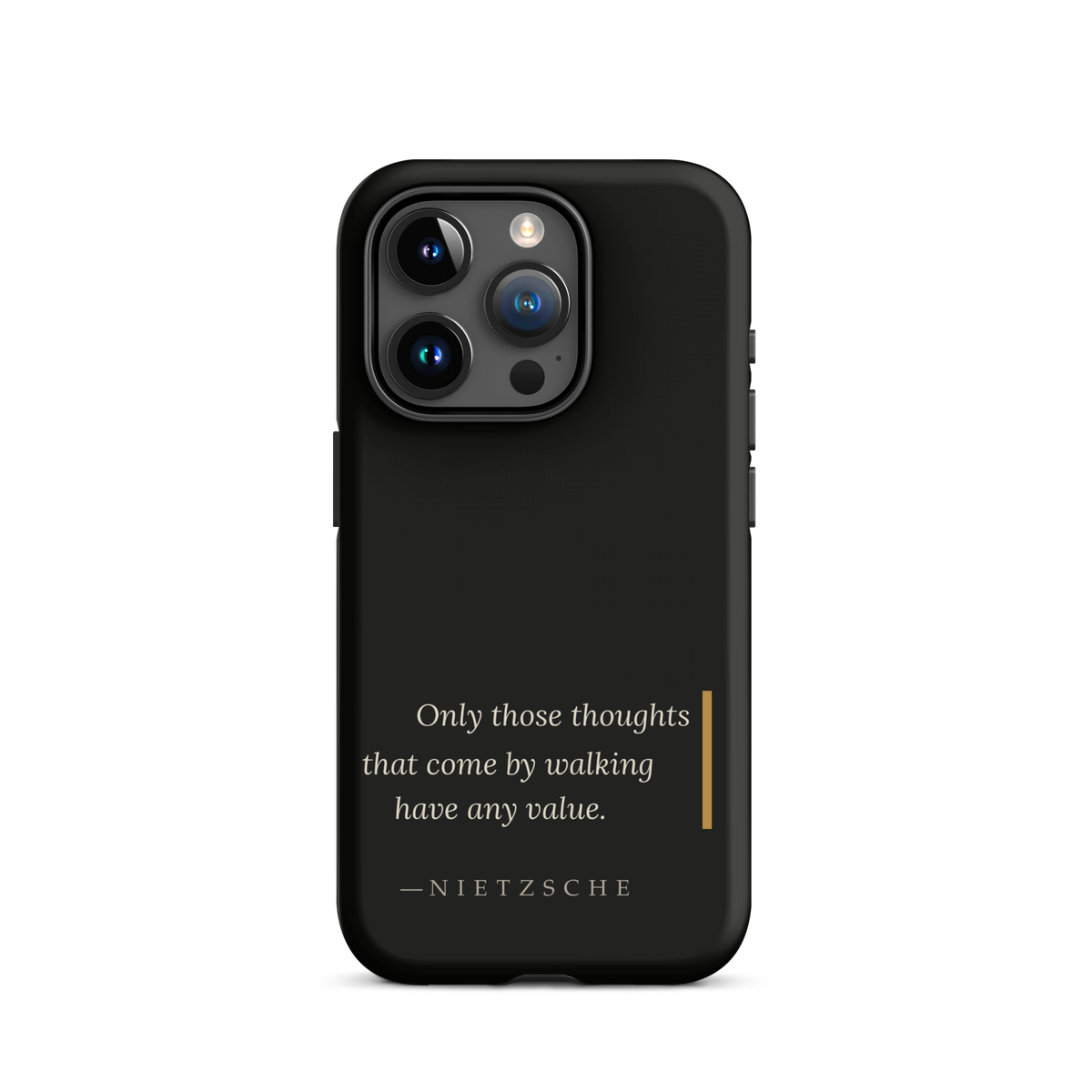 By Walking — Nietzsche Twilight Phone Case — matte black — iPhone model front view